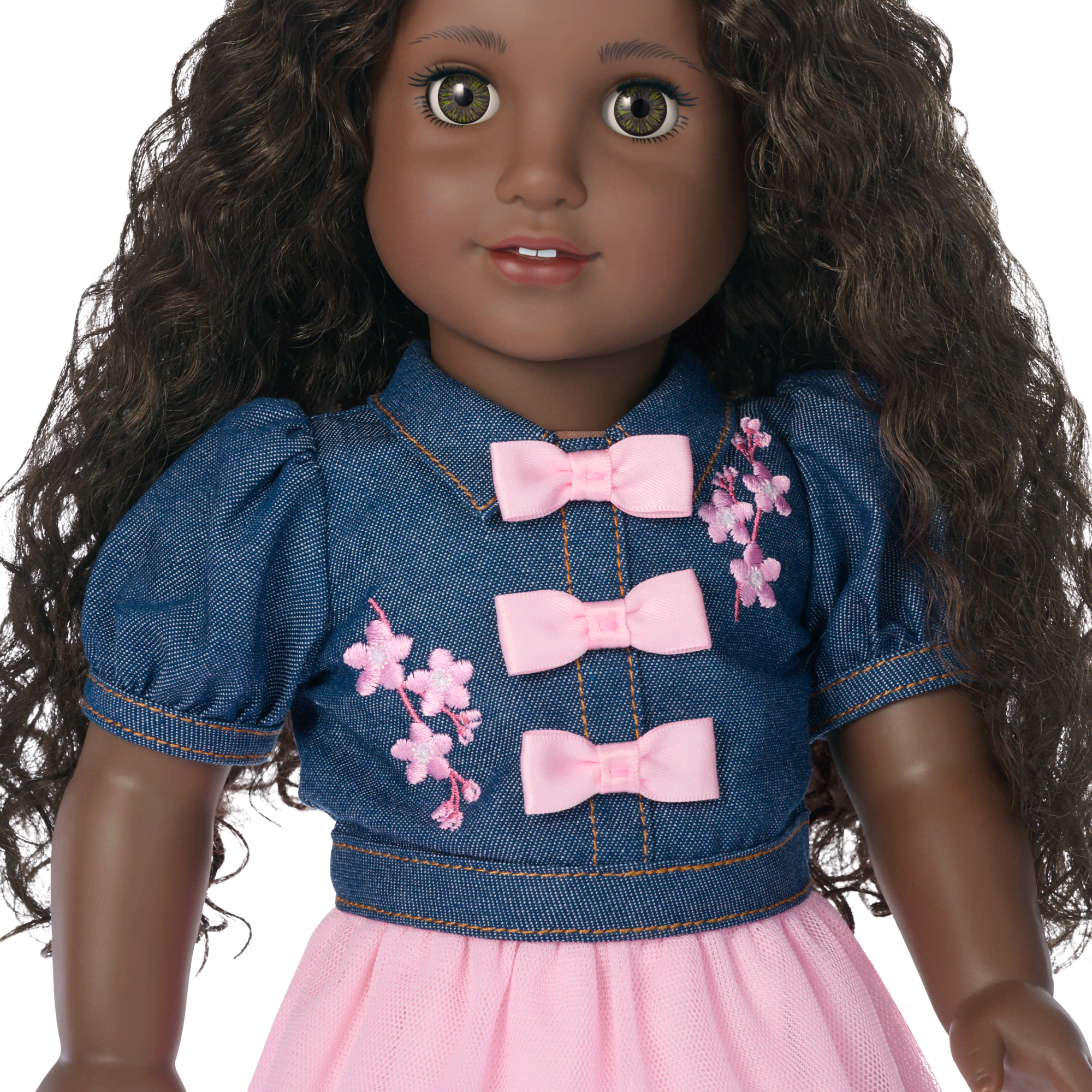 American Girl® x Harlem’s Fashion Row Cherry Blossom Couture Buttoned-Up Bows Top & Skirt for 18-inch Dolls