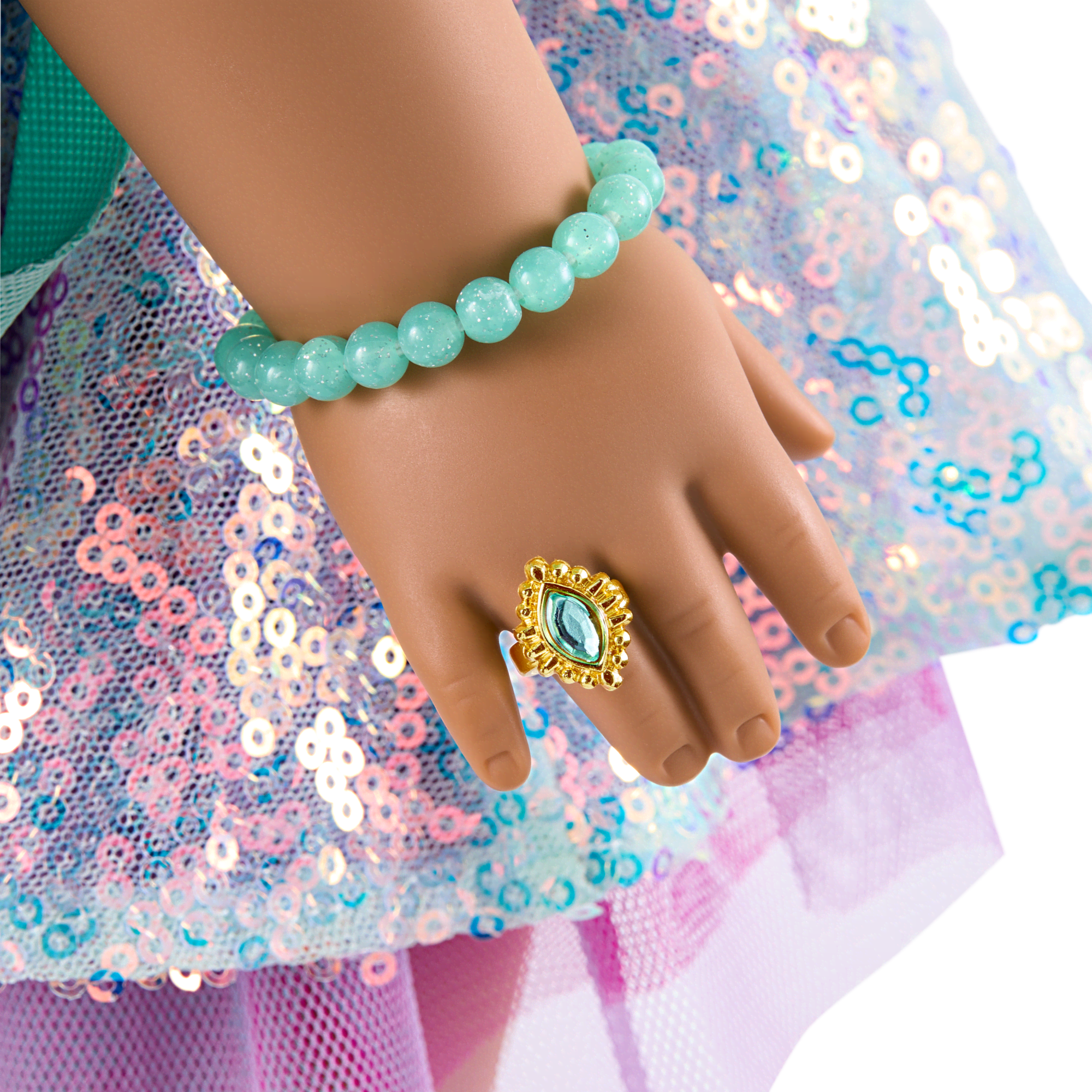 Glam Shimmering Ocean Outfit & Shimmering Sea Turtle Backpack & Accessory Set Bundle
