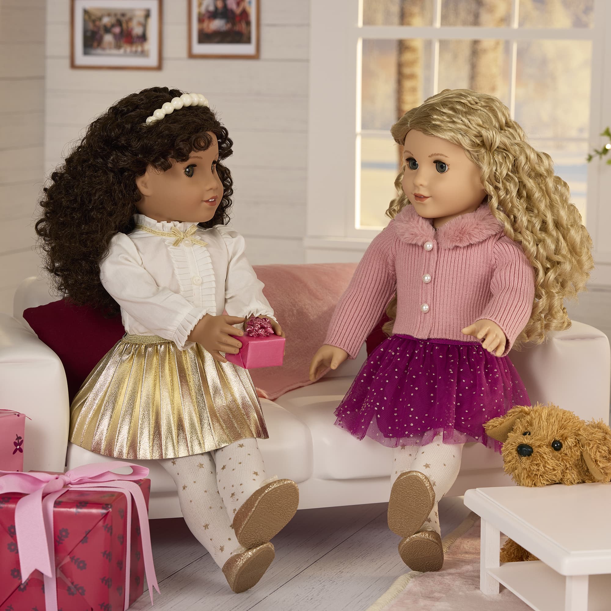 American Girl® x Janie and Jack Rosy Ribbed Cardigan for 18-inch Dolls