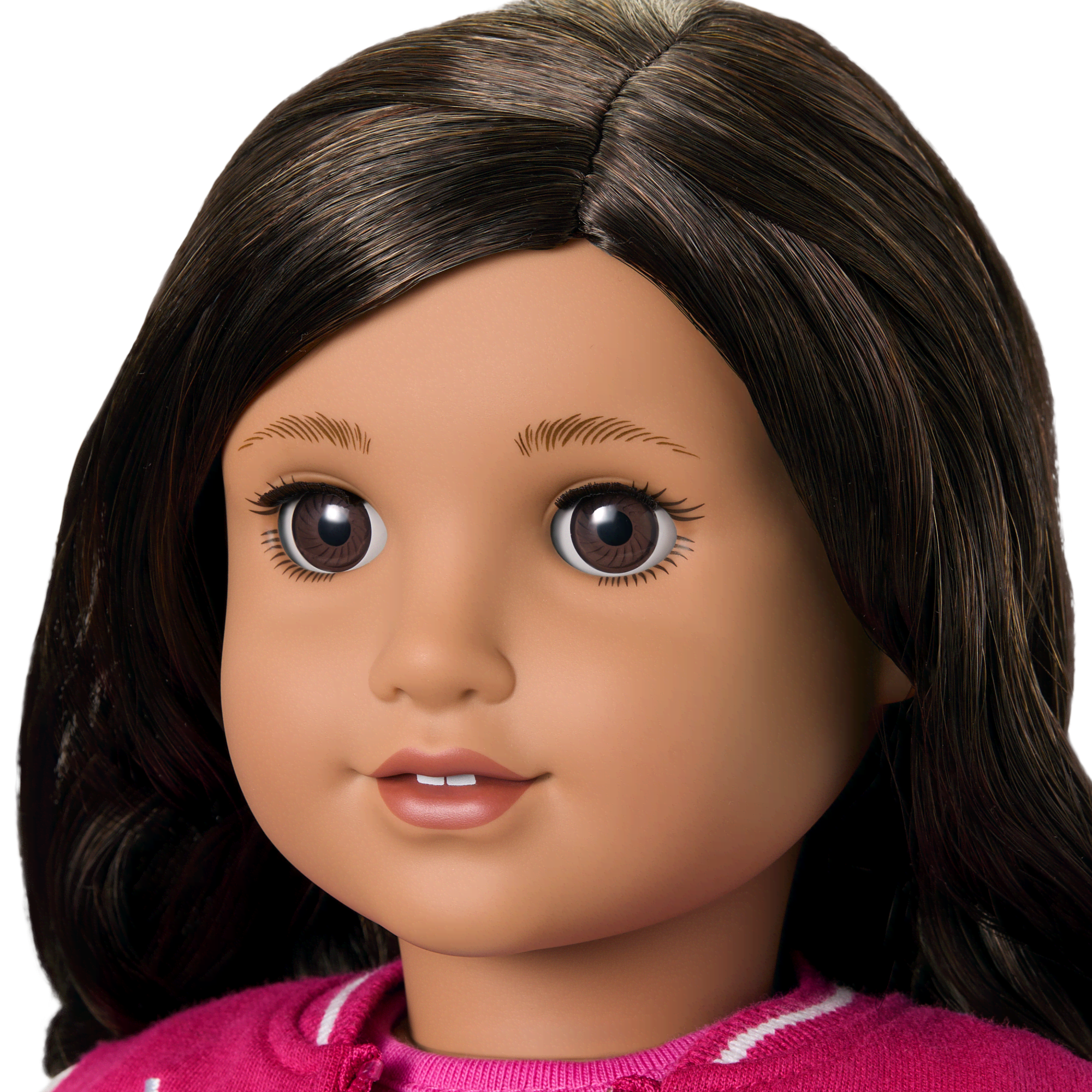 Truly Me™ 18-inch Doll #108 with curly black-brown hair