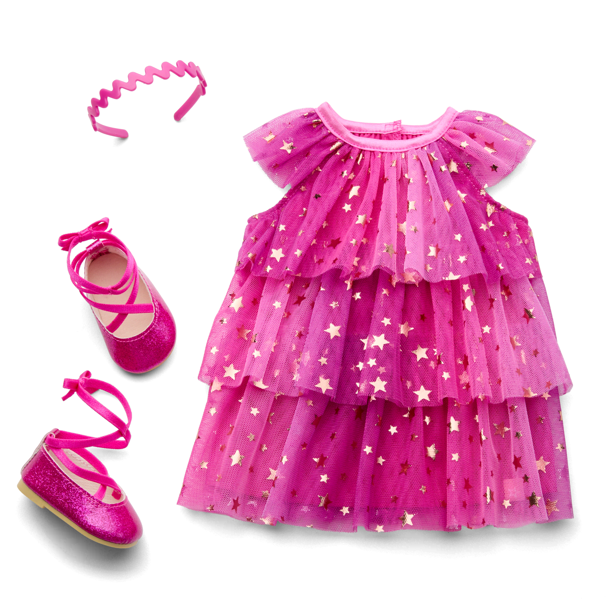 Pink Party-Ready Dress & Party Accessories for 18-inch Dolls