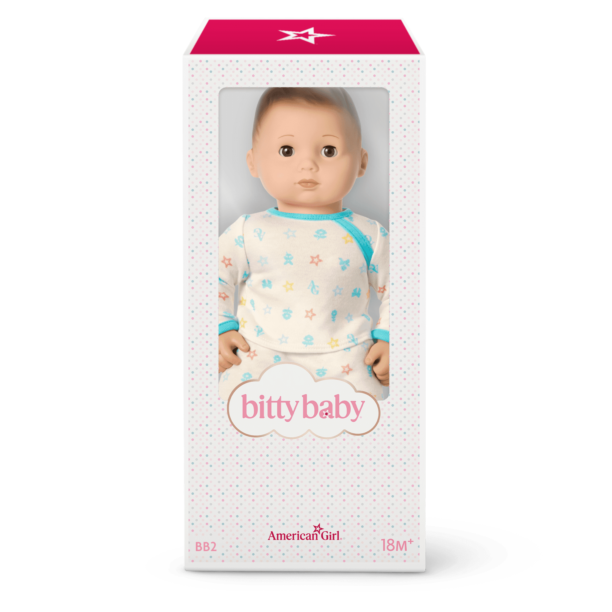 Bitty Baby® Doll #2 with brown hair in Pastel Blue