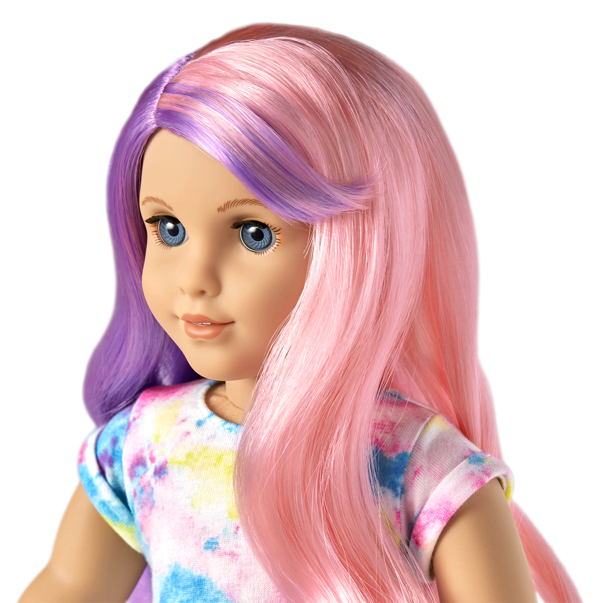 Truly Me™ 18-inch Doll #116 with wavy purple-and-pink hair