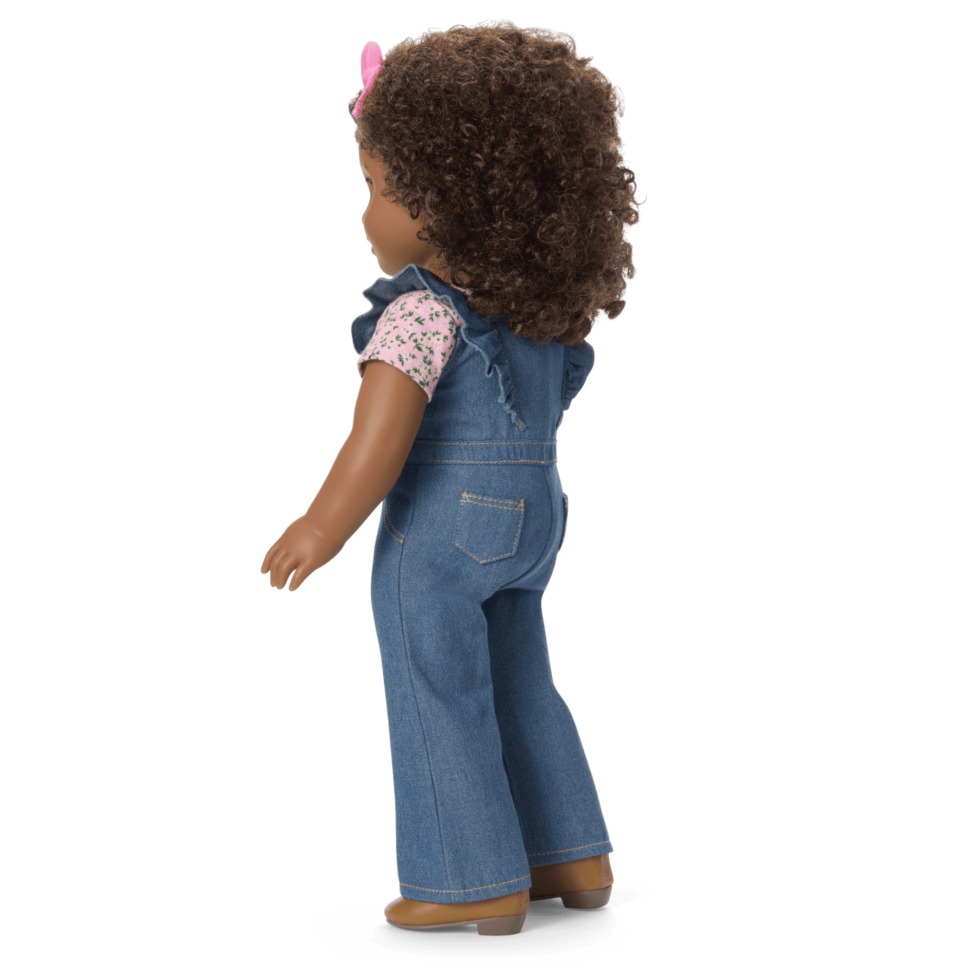 Chestnut Charm Horse & Western Flowers Denim Jumpsuit for 18-inch Dolls