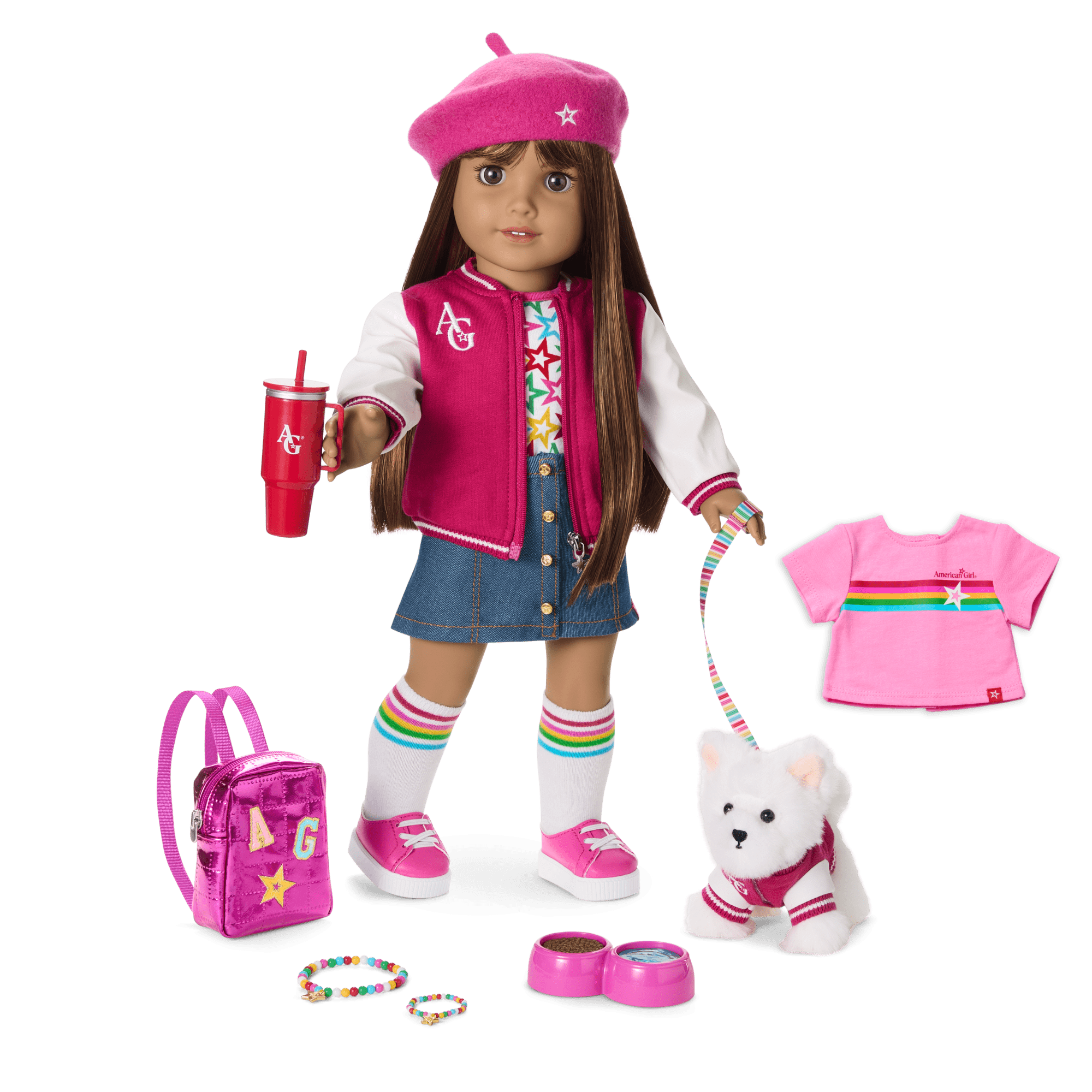 Truly Me™ 18-inch Doll #122, Puppy, Mini Backpack & Accessories AG™ Star Squad Bundle