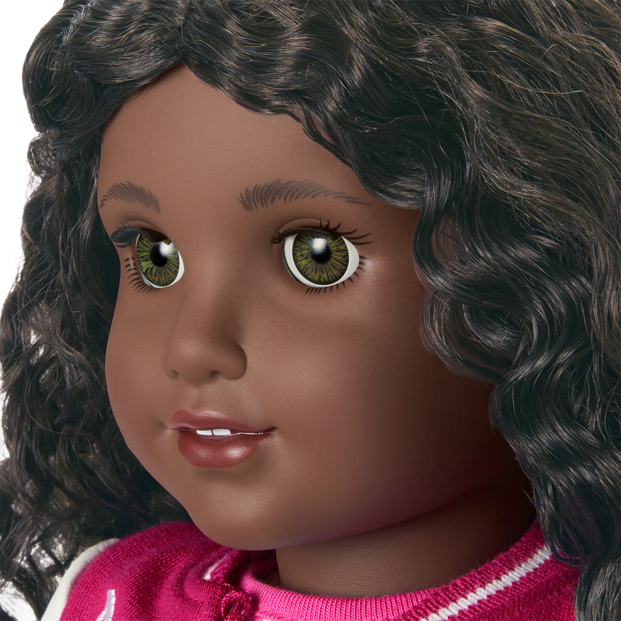 Truly Me™ 18-inch Doll #127 with curly dark-brown hair