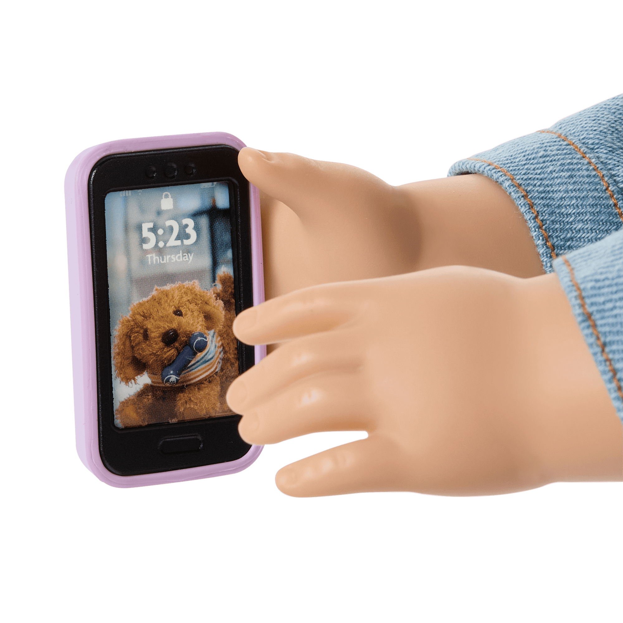 Purple Pom Phone Accessories for Dolls American Girl