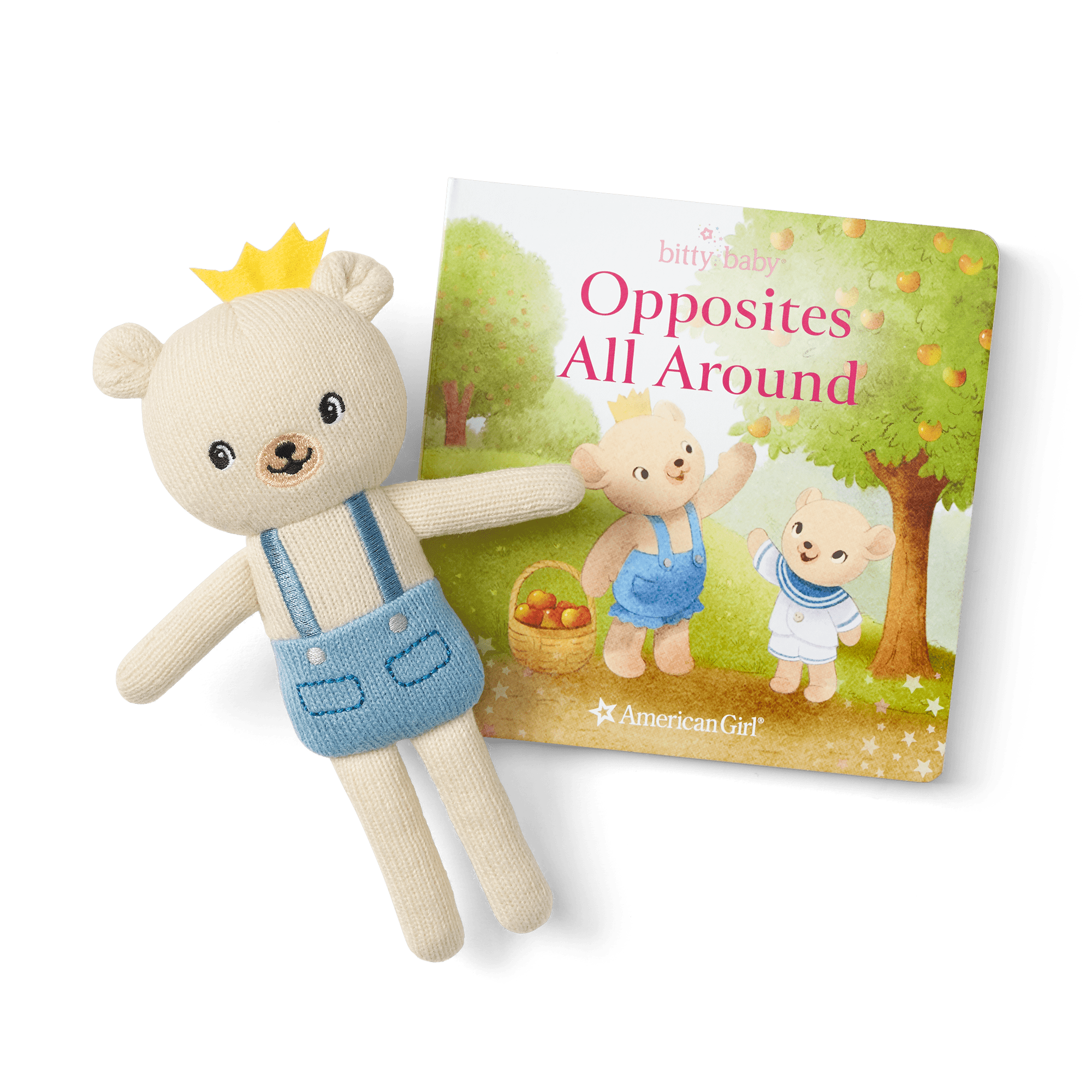 Bitty Baby® Doll #3 in Pastel Blue + Bear Friend & Board Book