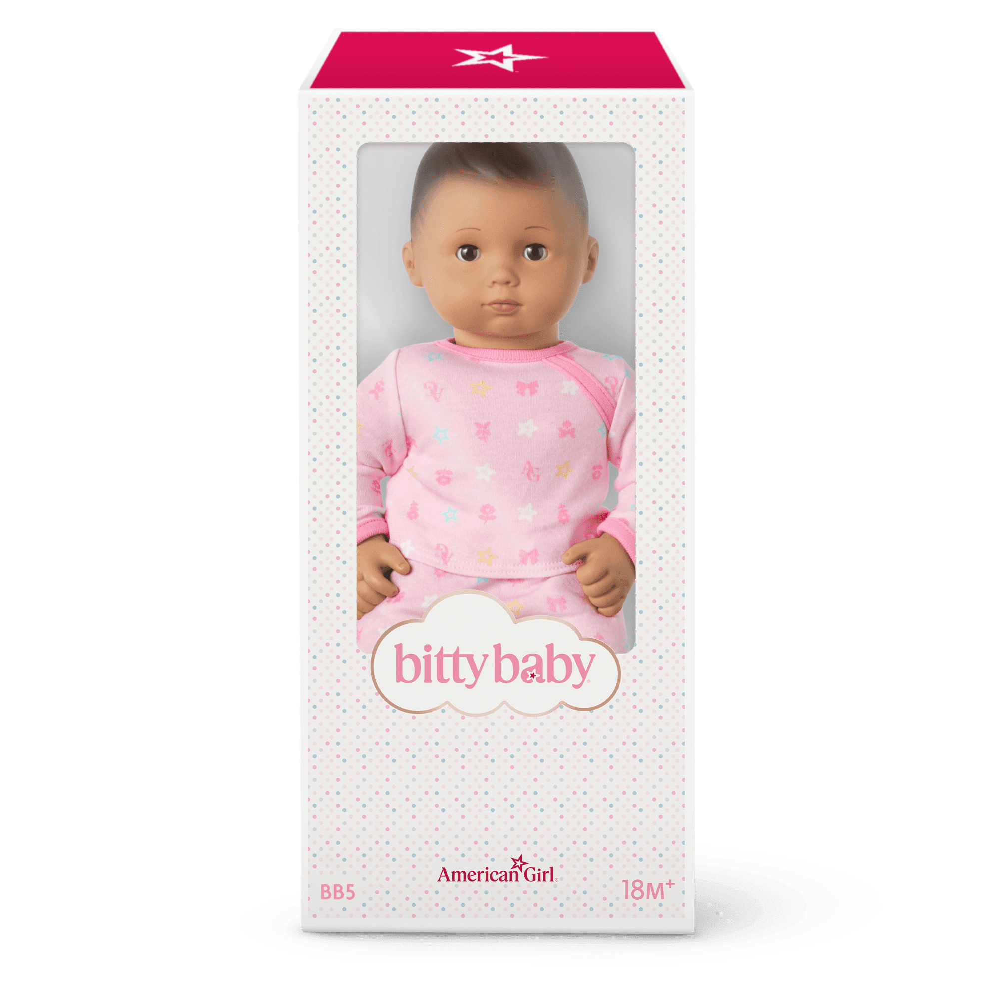 Bitty Baby® Doll #5 with dark-brown hair in Pastel Pink