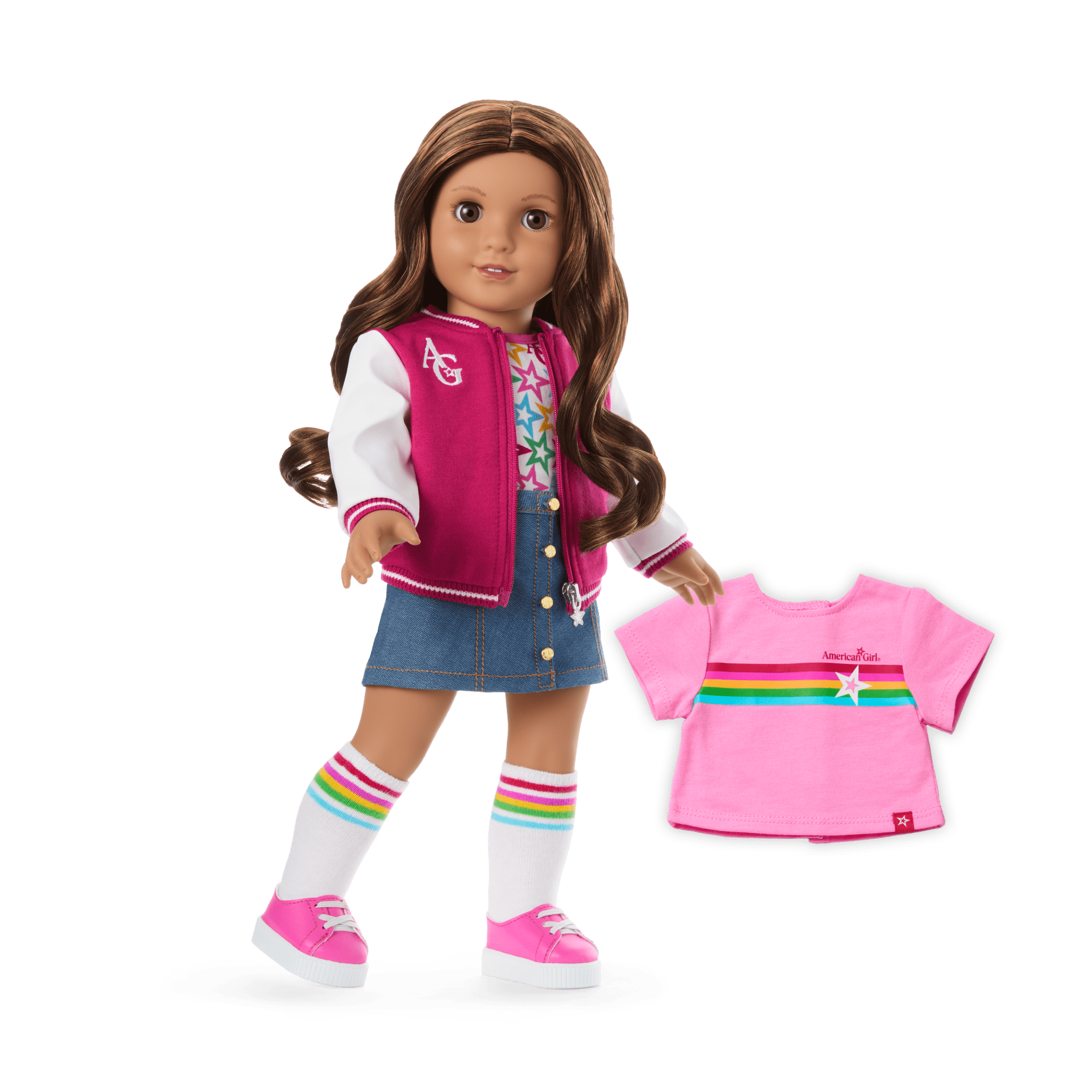 Truly Me™ 18-inch Doll #117 with wavy dark-brown hair
