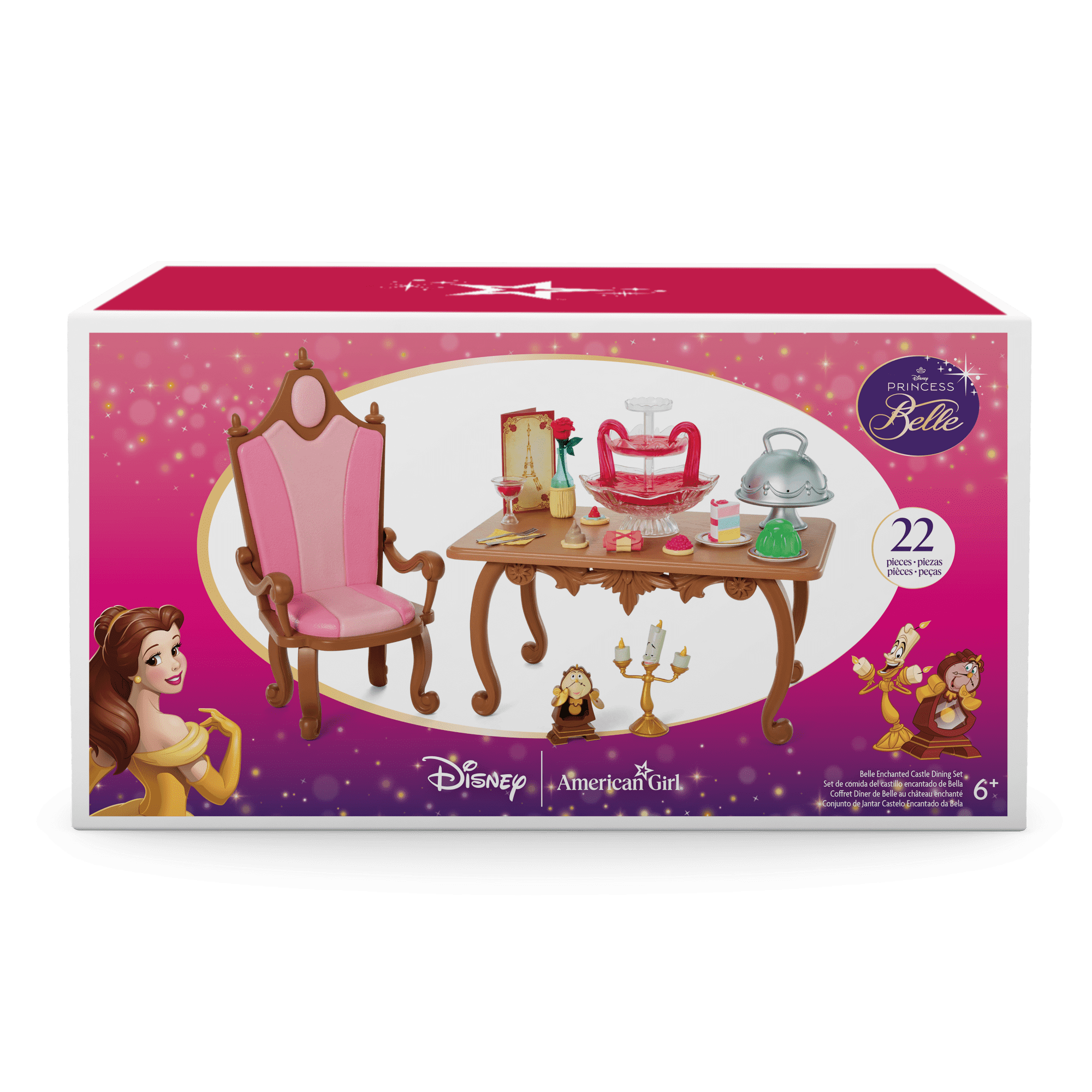 Disney Princess Belle Enchanted Castle Dining Set & Friends for 18-inch Dolls by American Girl®