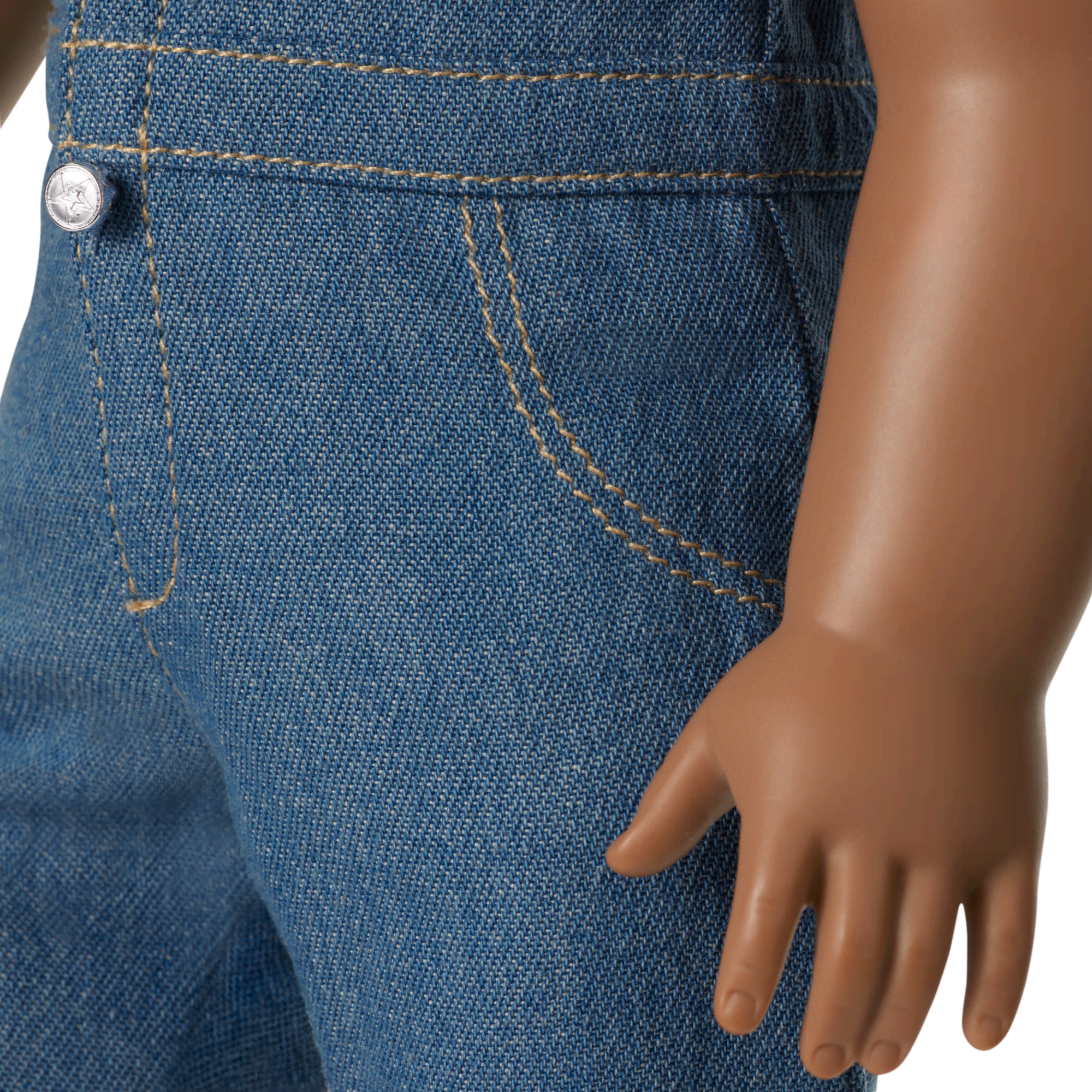 Chestnut Charm Horse & Western Flowers Denim Jumpsuit for 18-inch Dolls