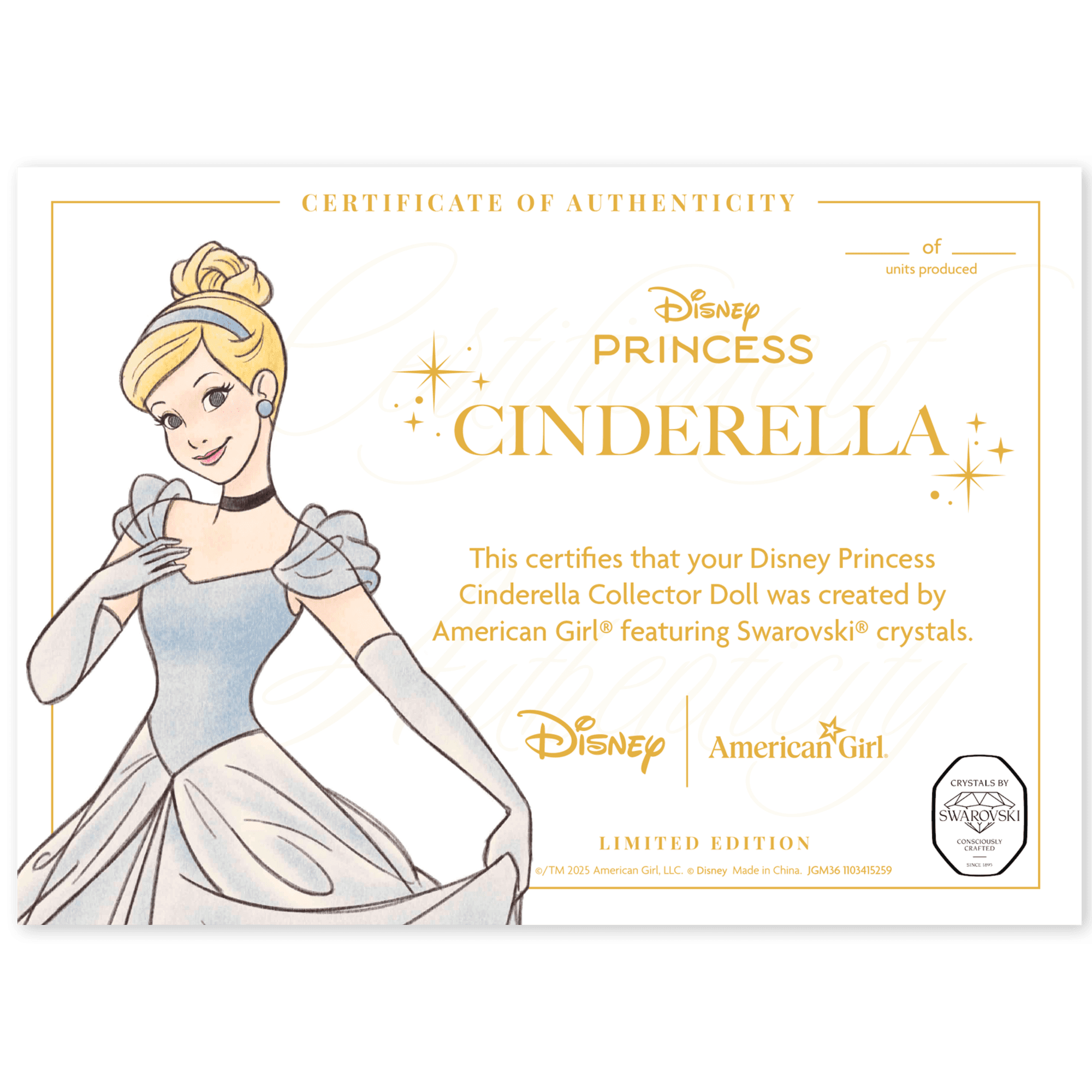 Disney Princess Cinderella 18-inch Doll by American Girl® Collector Series