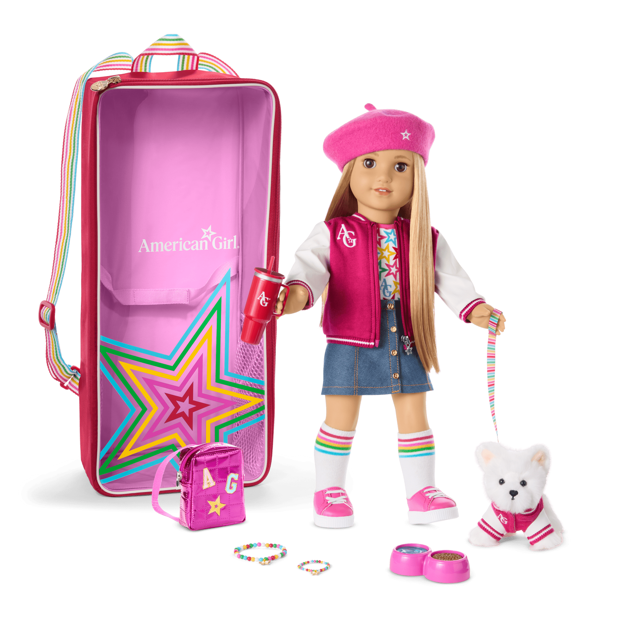 Truly Me™ 18-inch Doll #131, Accessories, Puppy & Doll Carrier