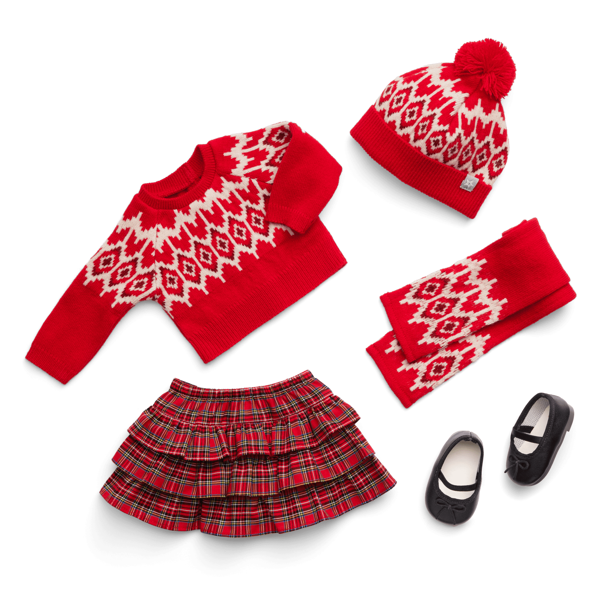 American Girl® x J.Crew Fair Isle Hearts Sweater & Plaid Skirt Bundle for 18-inch Dolls