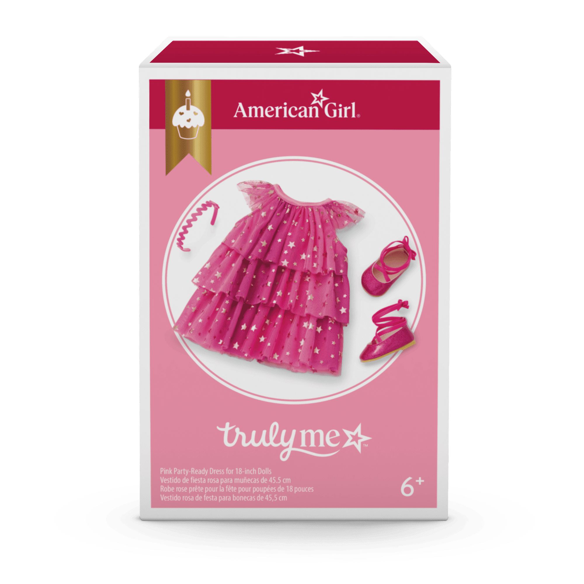 Pink Party-Ready Dress & Party Accessories for 18-inch Dolls