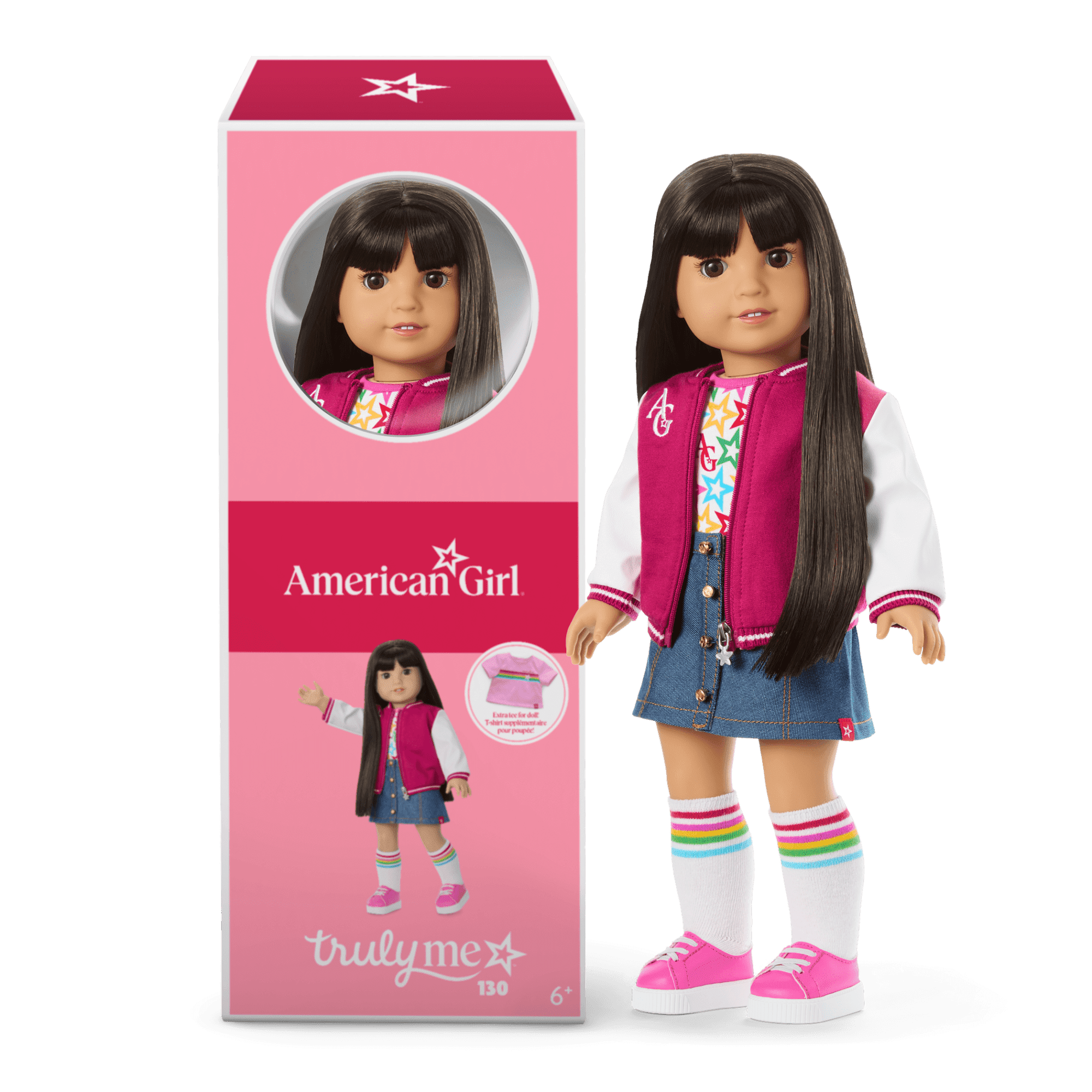 Truly Me™ 18-inch Doll #130 with straight black-brown hair