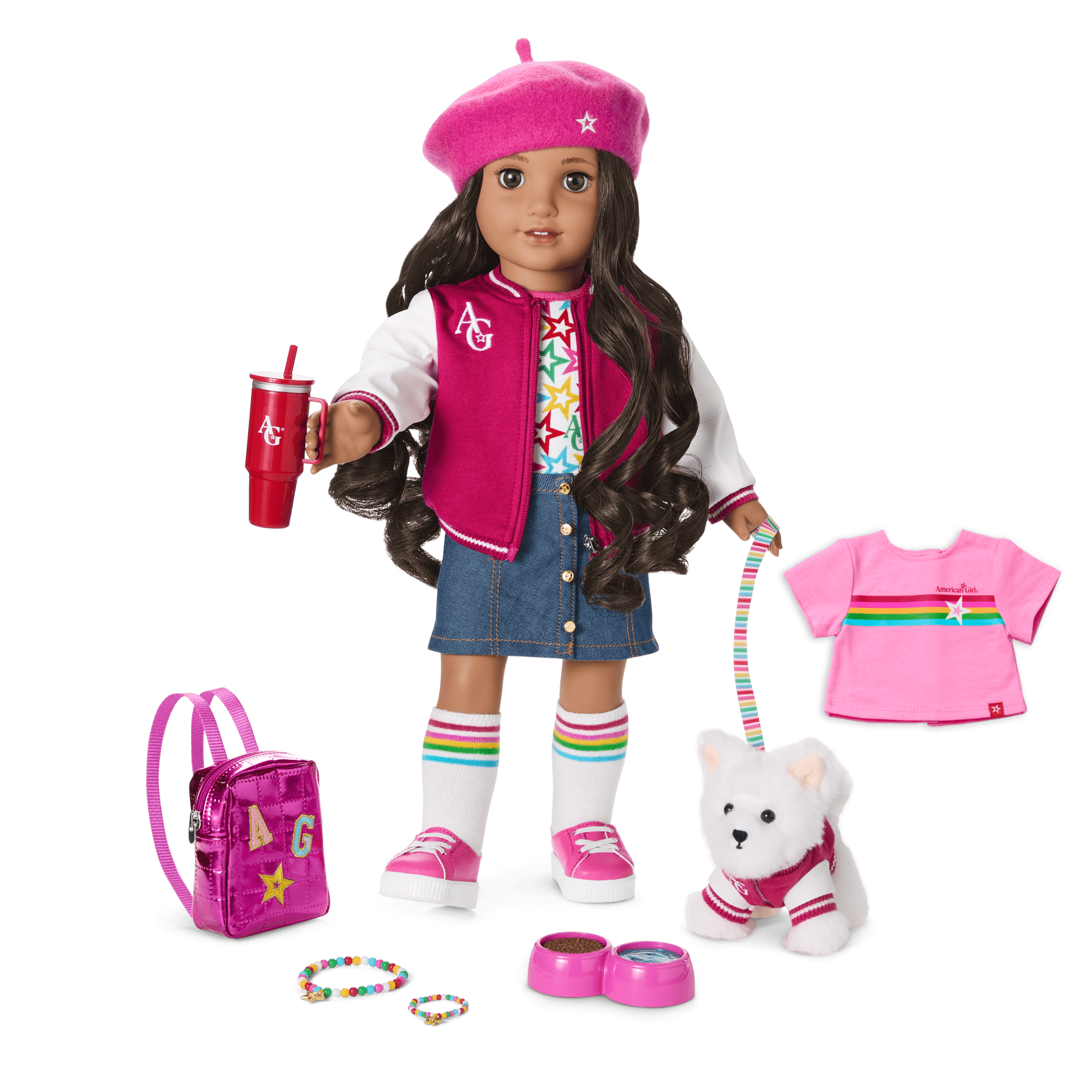 Truly Me™ 18-inch Doll #108, Puppy, Mini Backpack & Accessories AG™ Star Squad Bundle