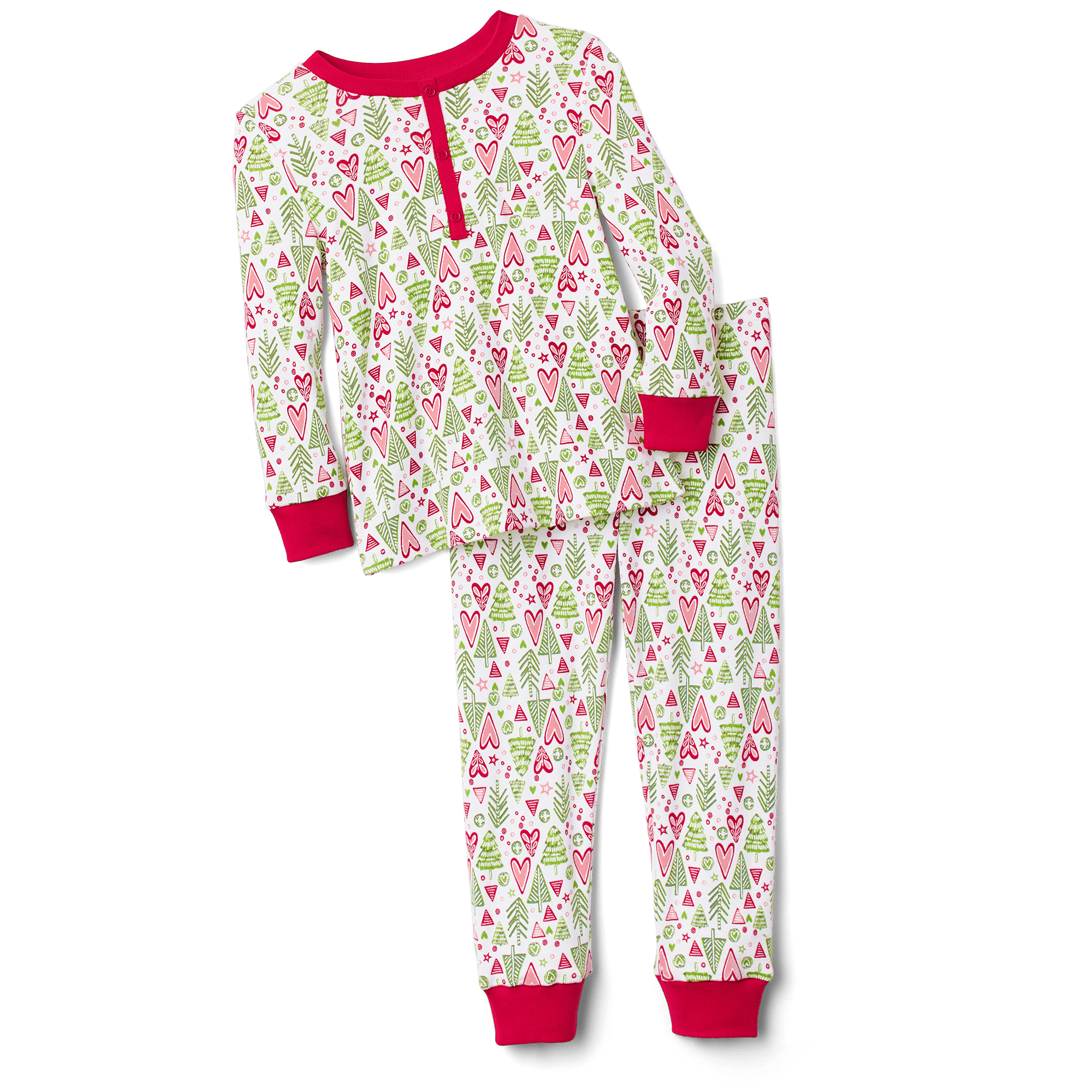 Hearts & Pines Holiday PJs for Little Girls