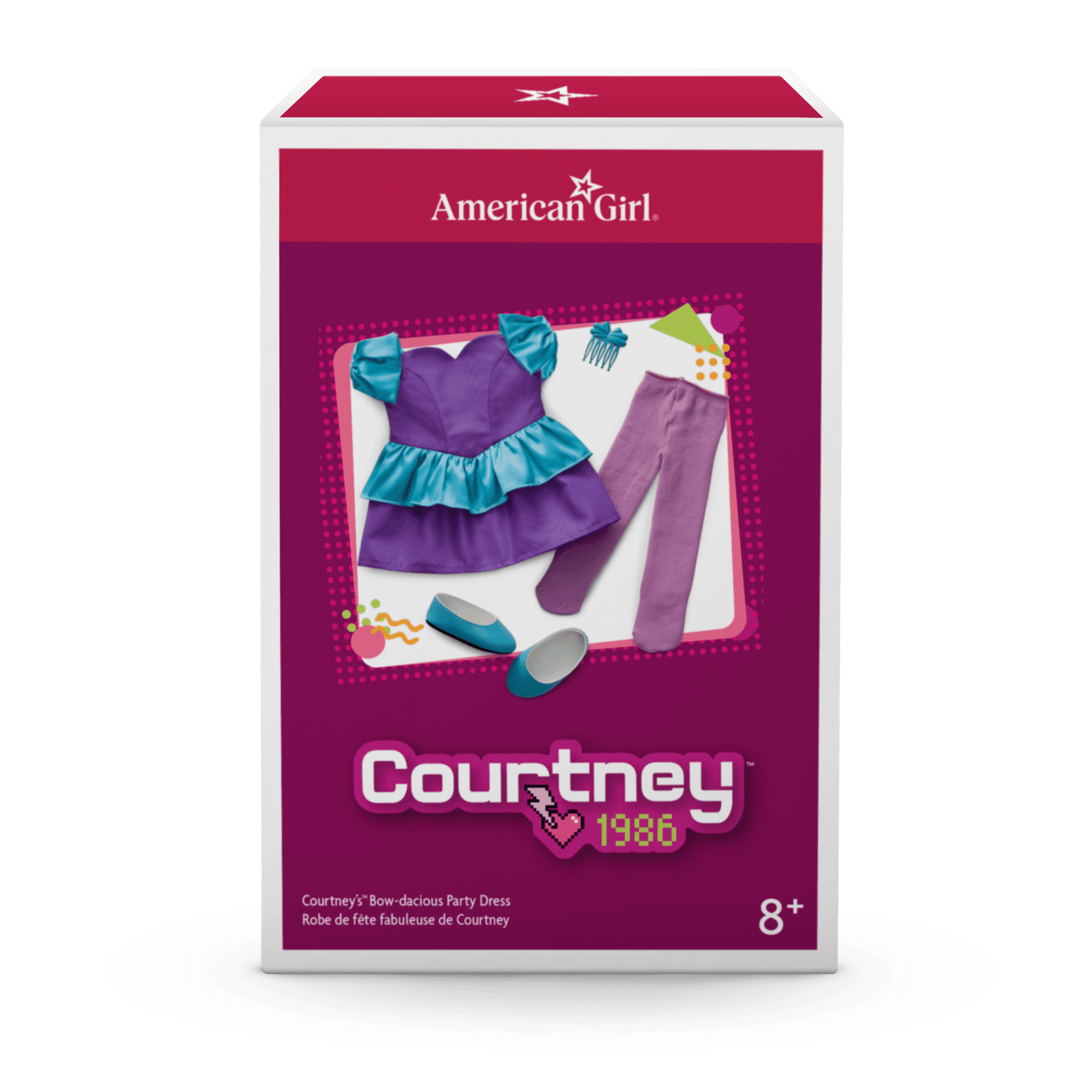 Courtney’s™ Bow-dacious Party Dress for 18-inch Dolls (Historical Characters)