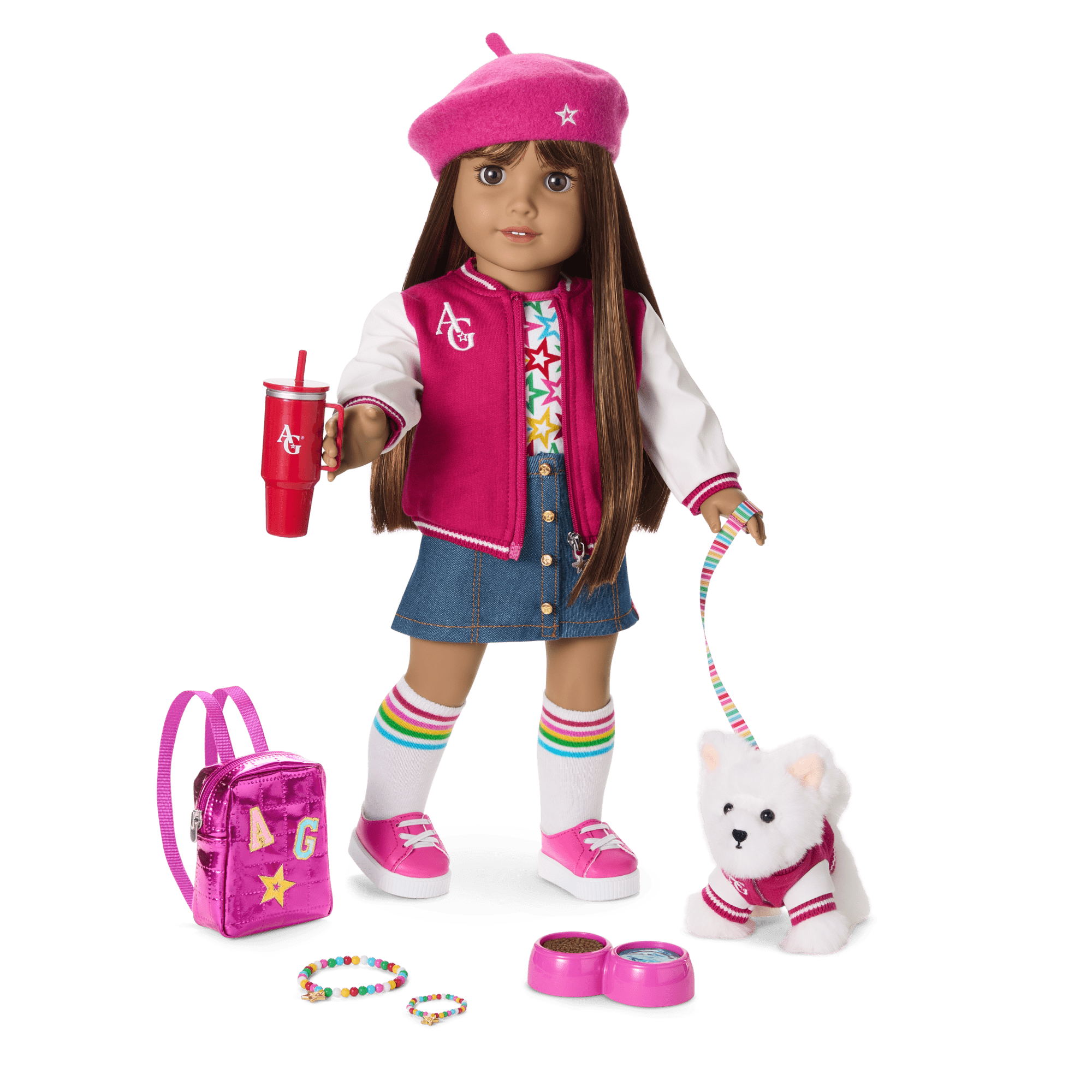 Truly Me™ 18-inch Doll #122 with straight dark-brown hair