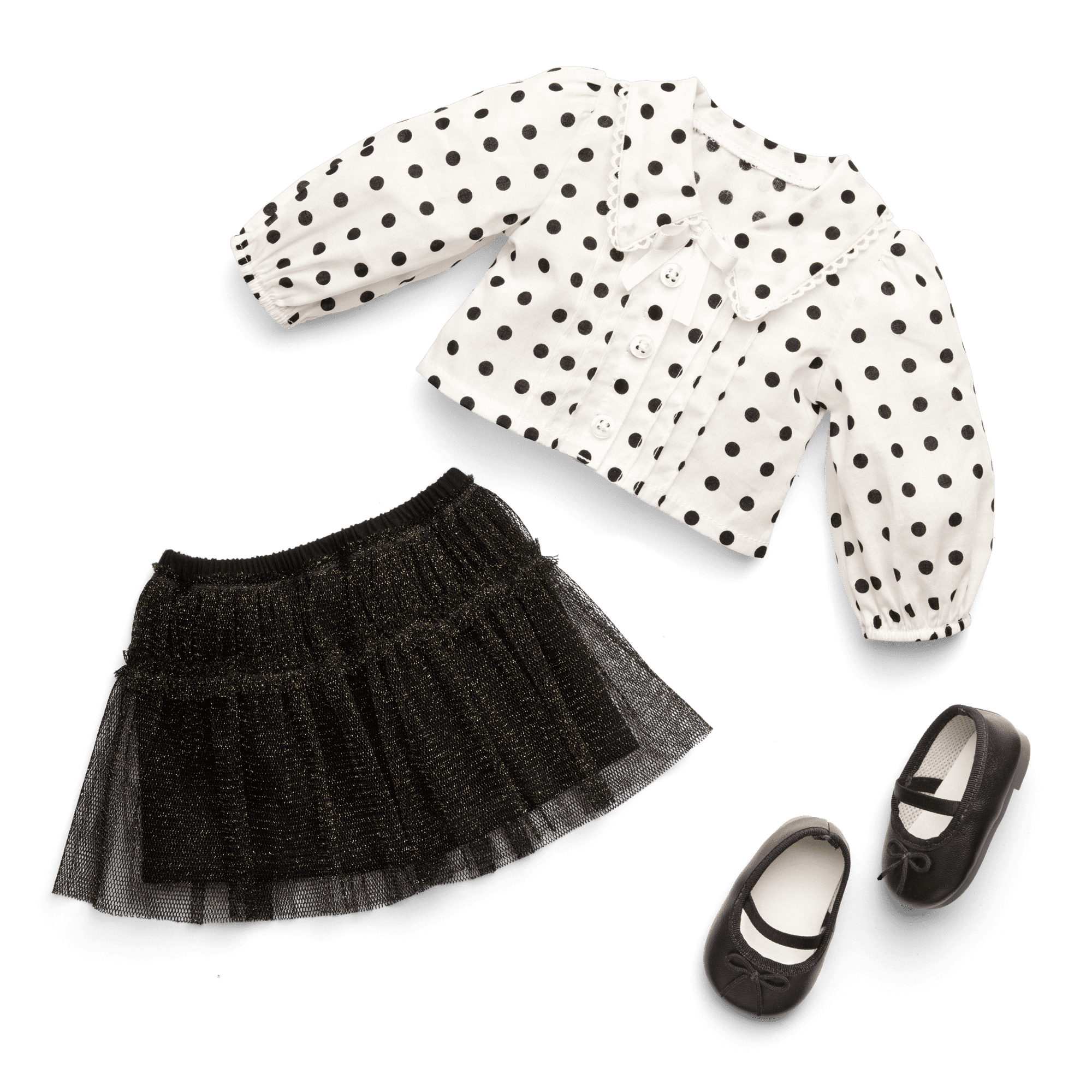 American Girl® x J.Crew Puff-Sleeve Polka-Dot Top & Tulle Skirt Bundle for 18-inch Dolls