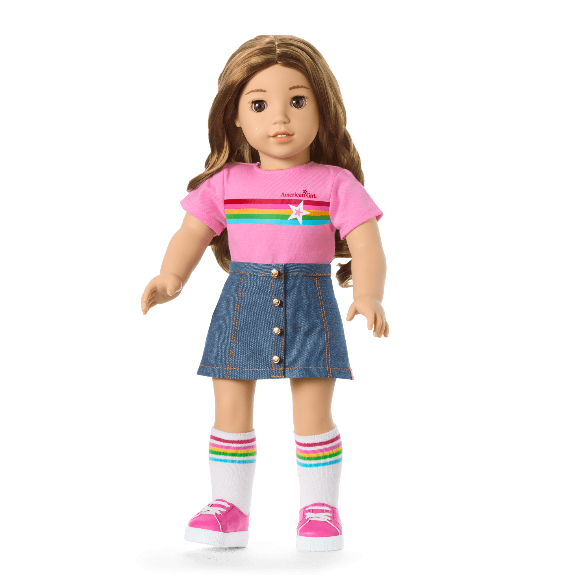 Truly Me™ 18-inch Doll #118 with curly caramel hair