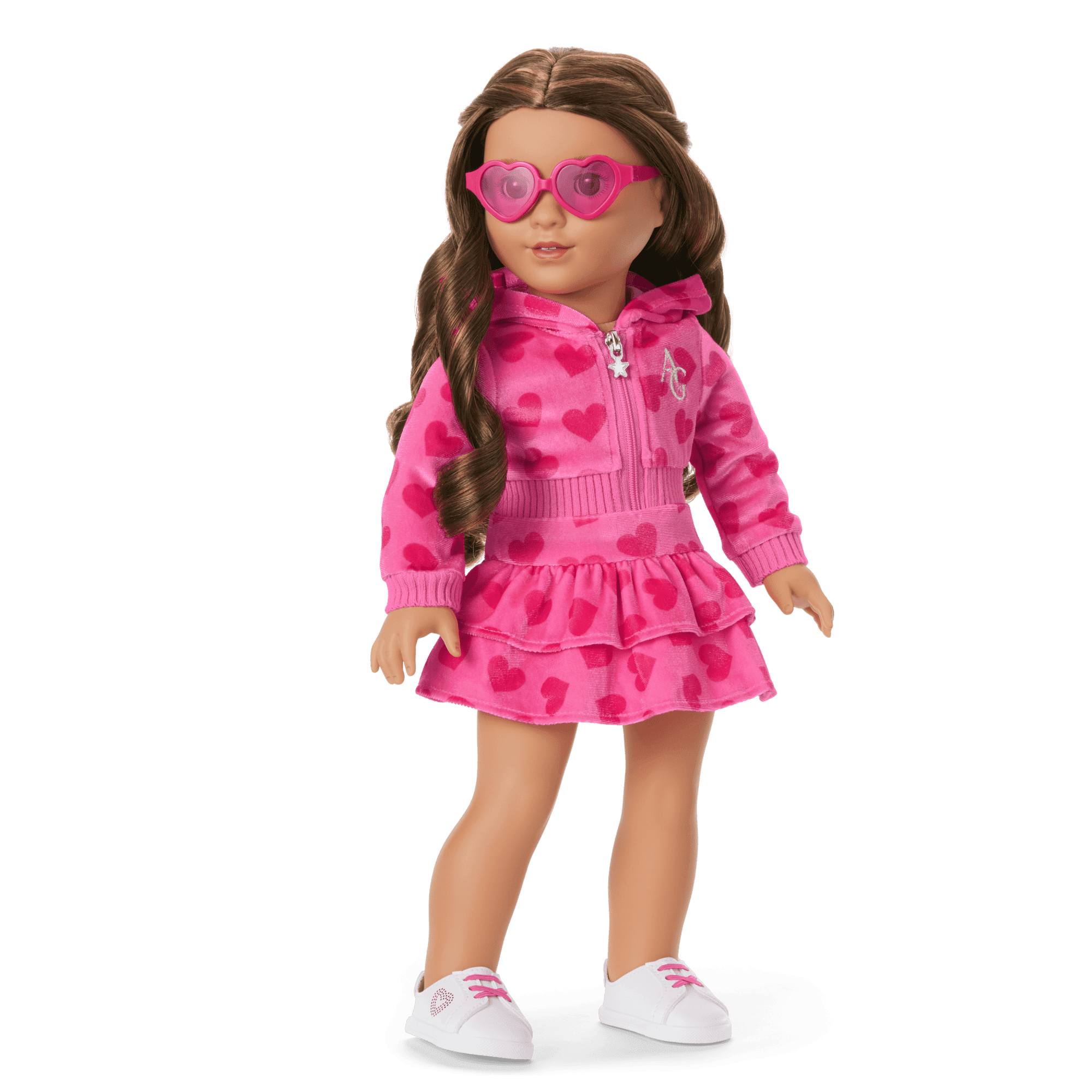 Pink Hearts Hoodie Dress for 18-inch Dolls | American Girl Pink Hearts Hoodie Dress for 18-inch Dolls | American Girl