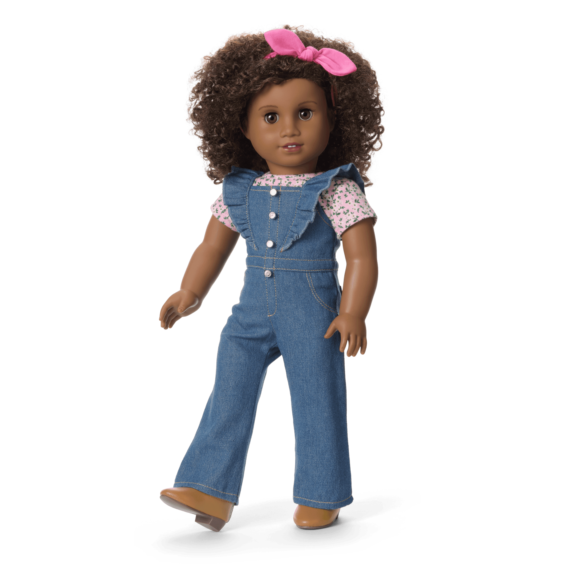 Chestnut Charm Horse & Western Flowers Denim Jumpsuit for 18-inch Dolls