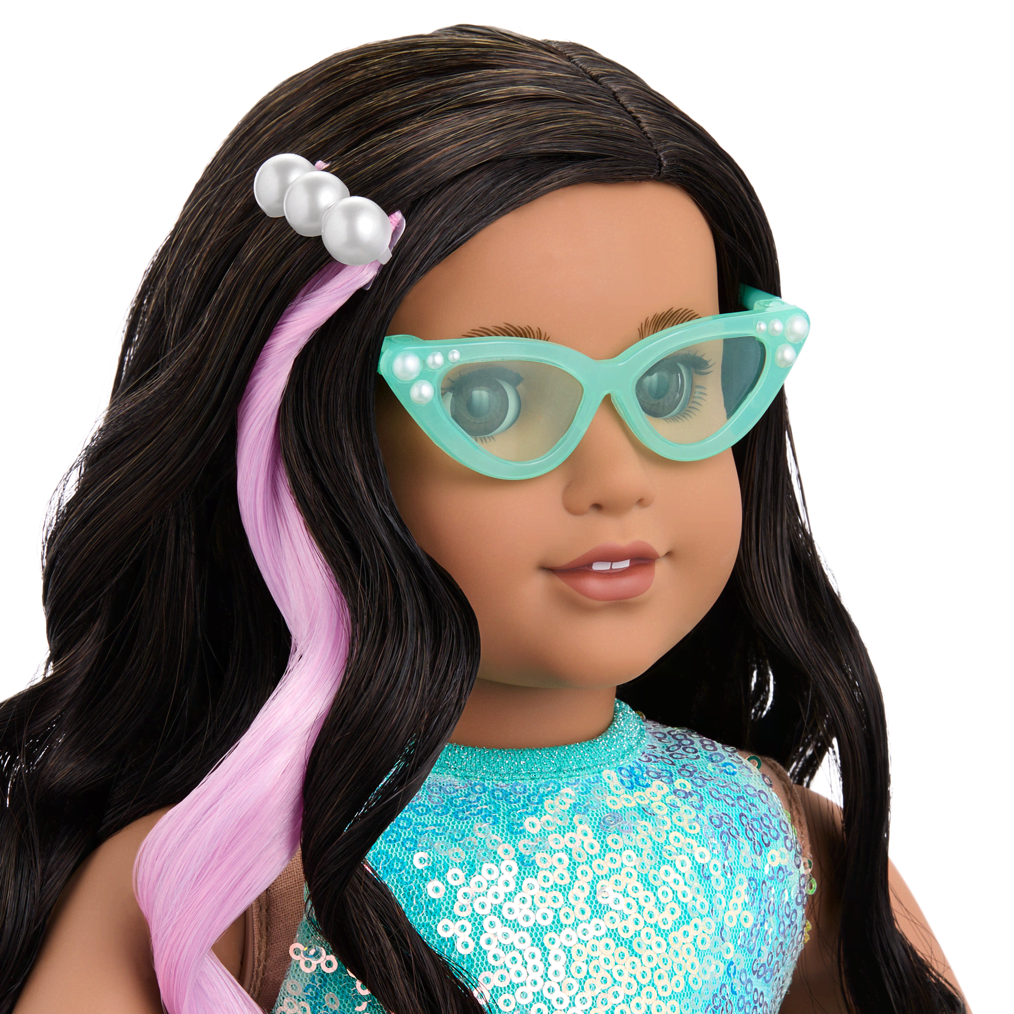 Glam Shimmering Ocean Outfit & Shimmering Sea Turtle Backpack & Accessory Set Bundle