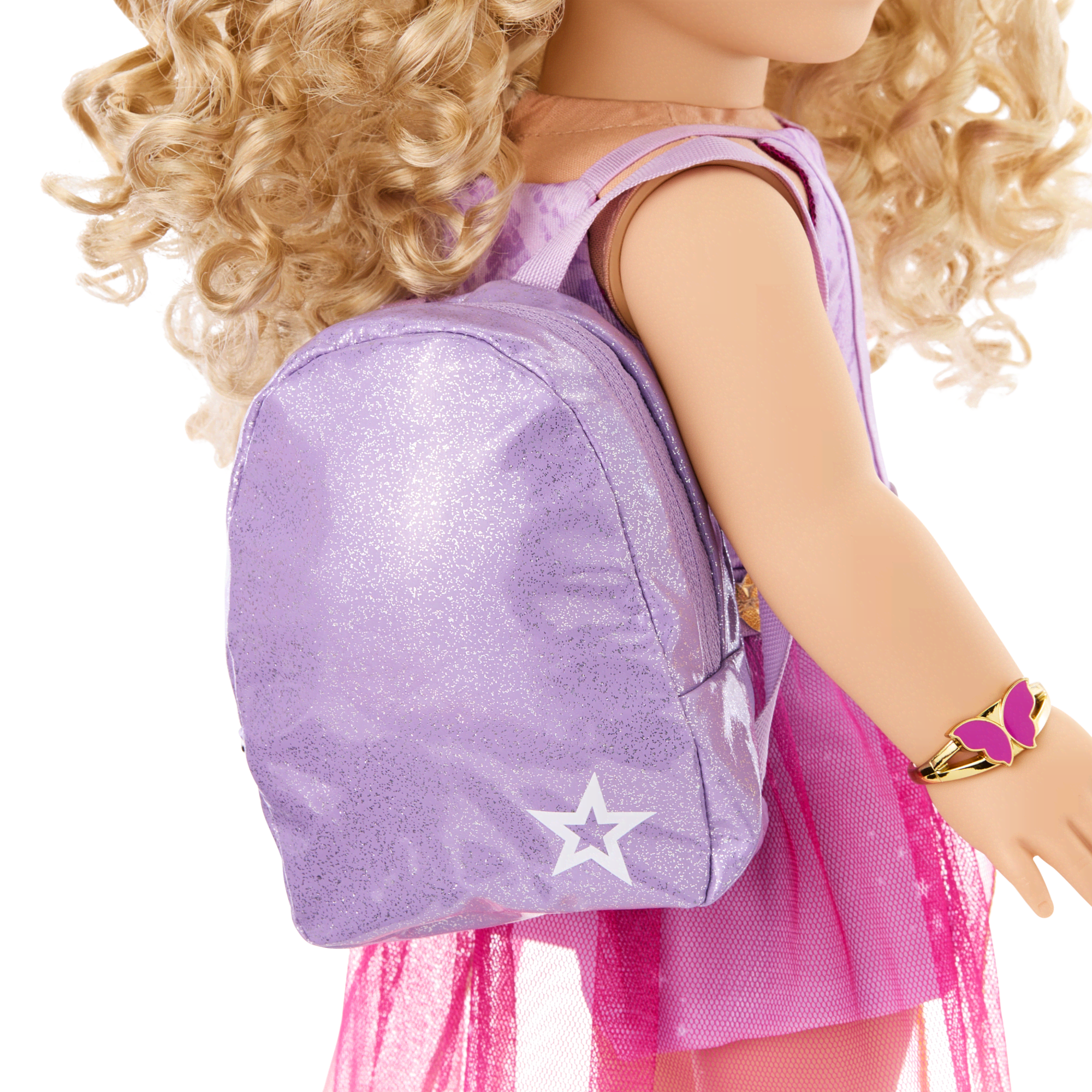 Colorful Teddy Bear Backpack & Accessory Set for 18-inch Dolls