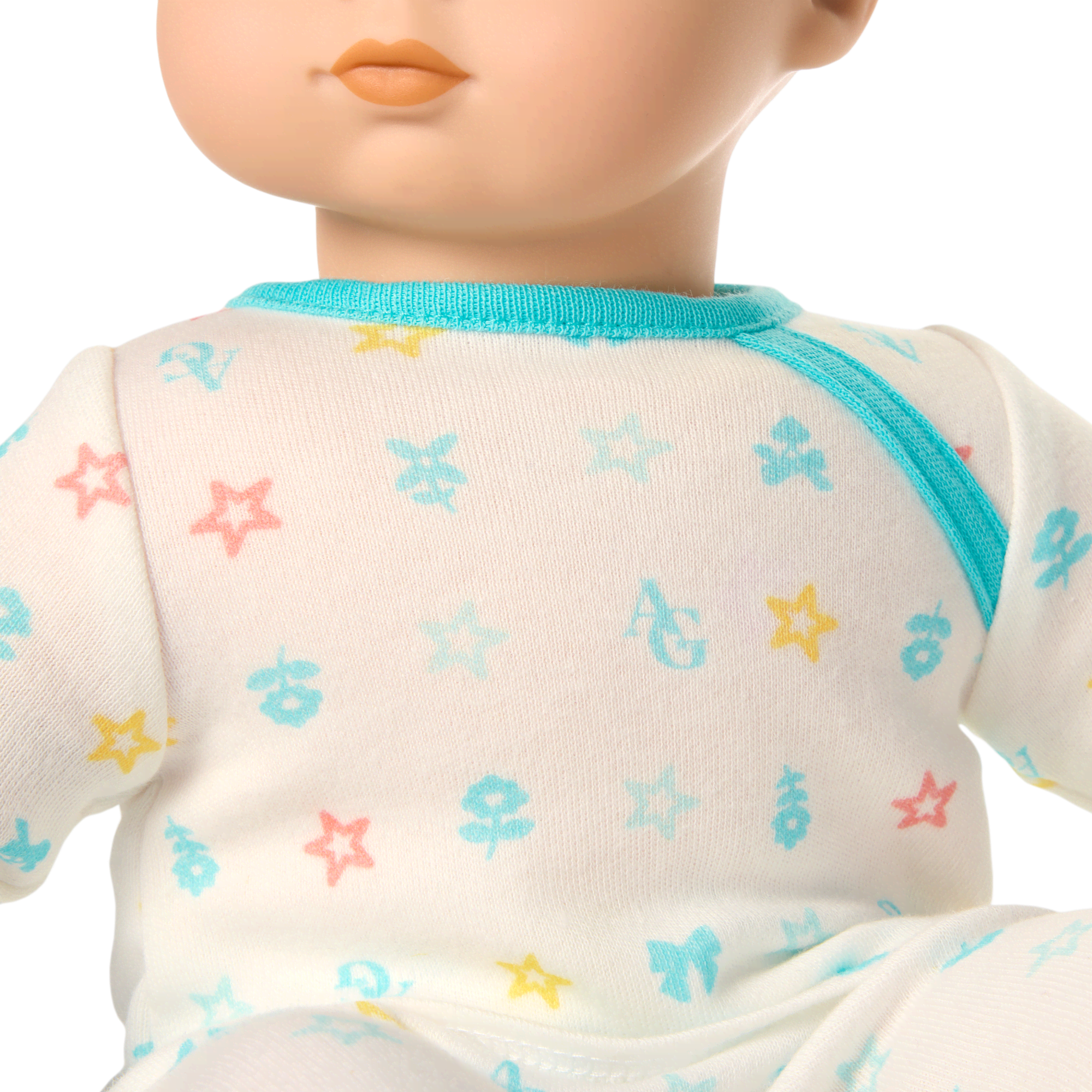 Bitty Baby® Doll #2 with brown hair in Pastel Blue