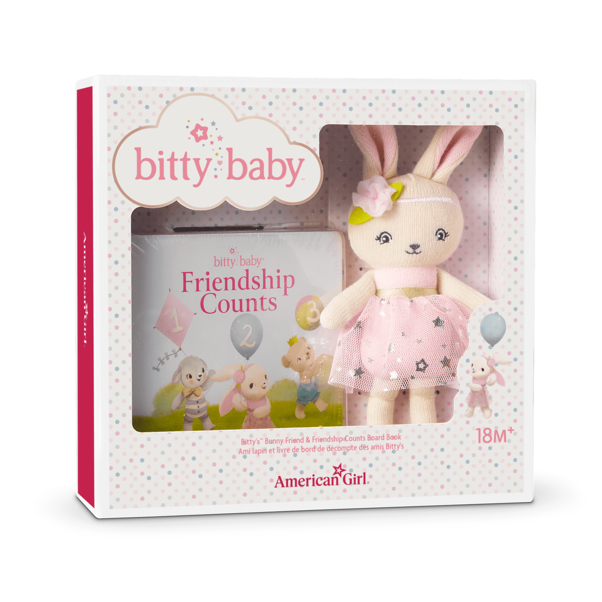 Bitty Baby® Doll #6 in Pastel Pink + Bunny Friend & Board Book