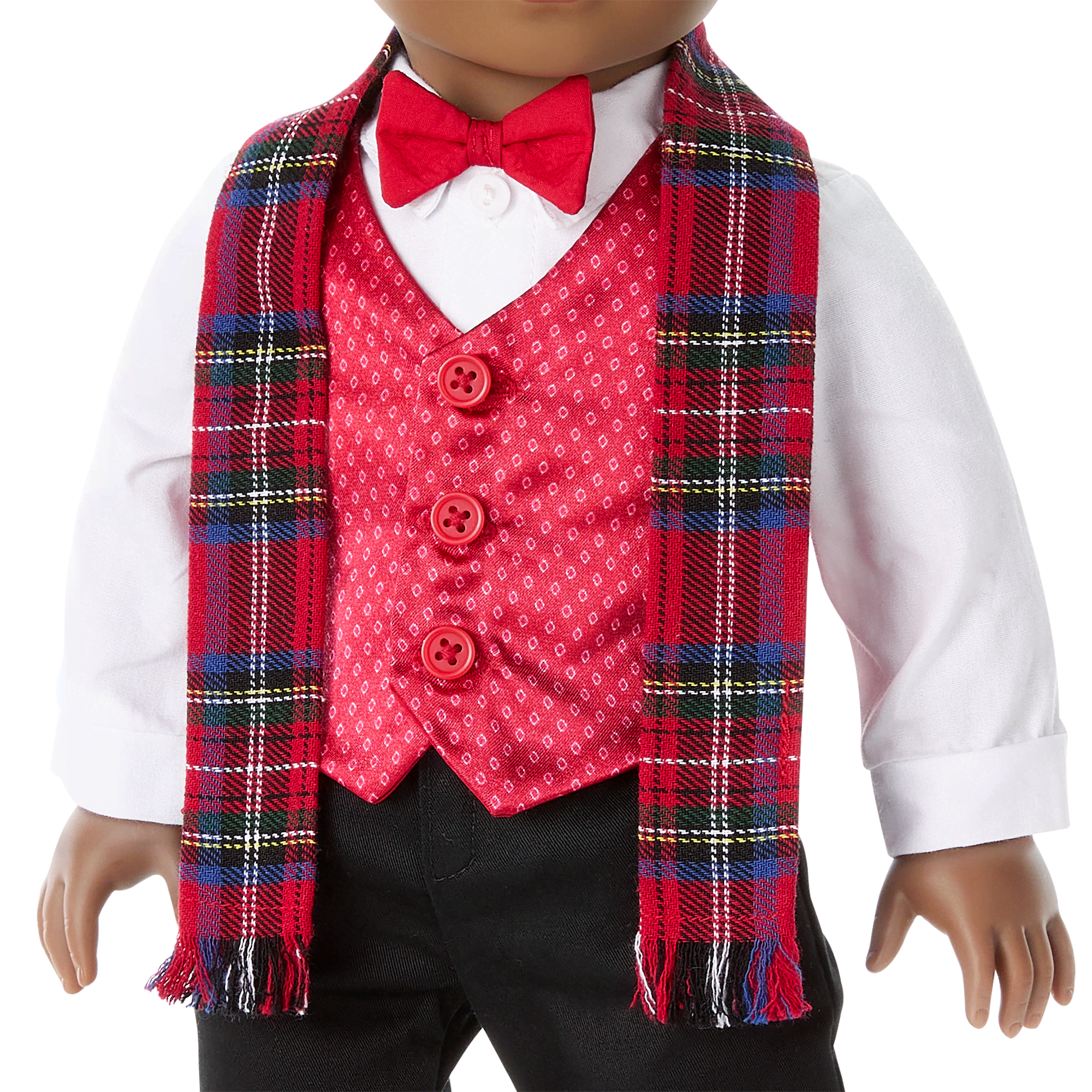 Pop of Plaid Holiday Outfit for 18-inch Dolls