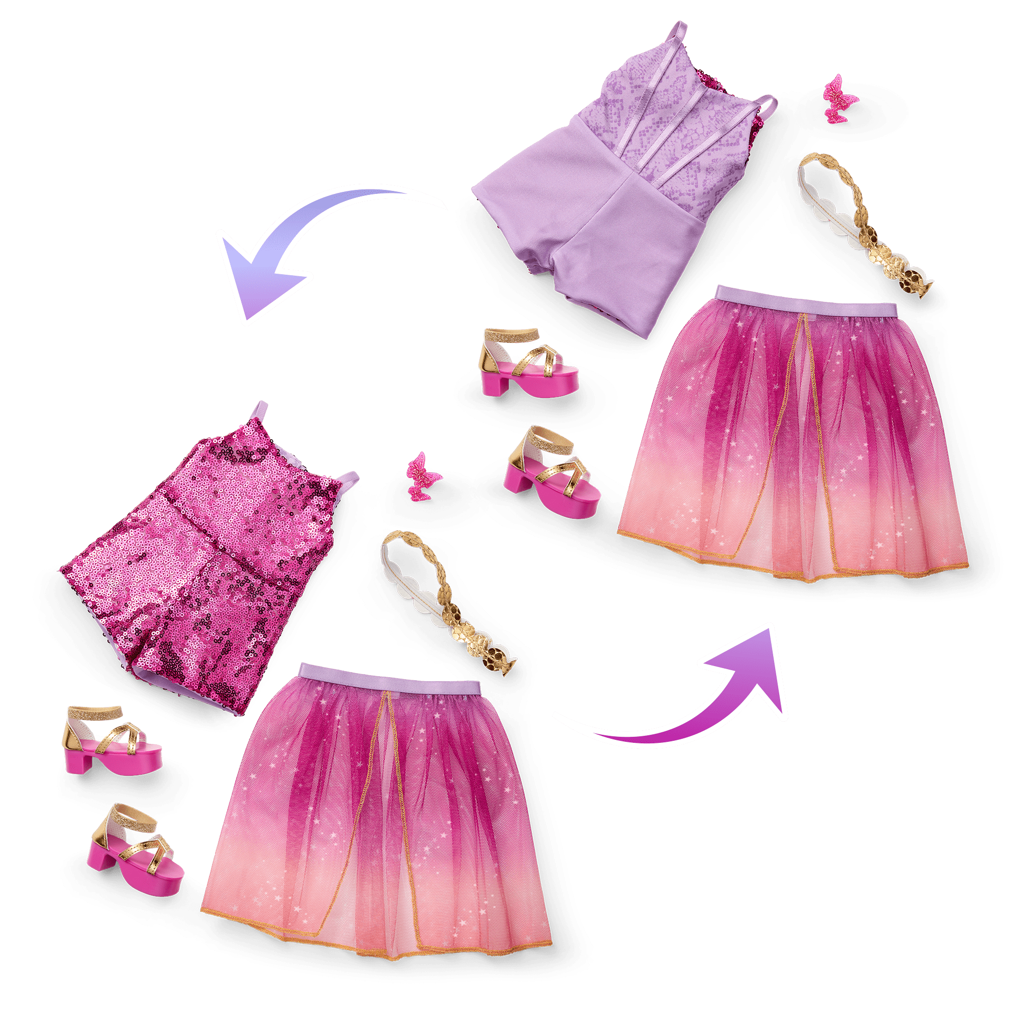 Glam Sparkly Concert Outfit for 18-inch Dolls