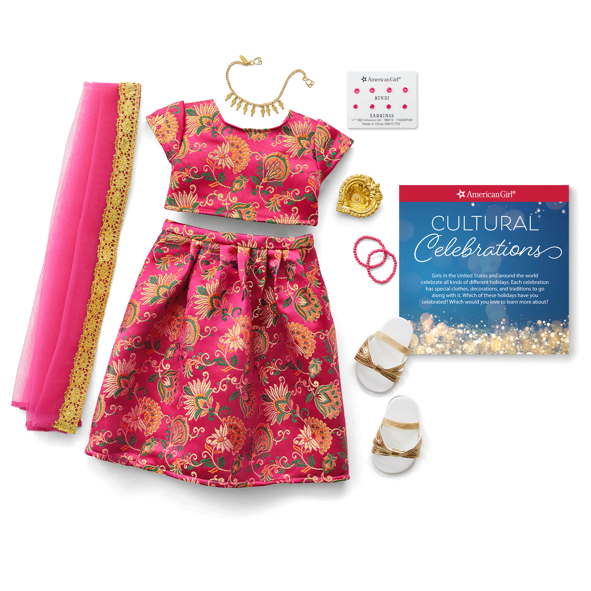 Diwali Celebration Outfit for 18-inch Dolls