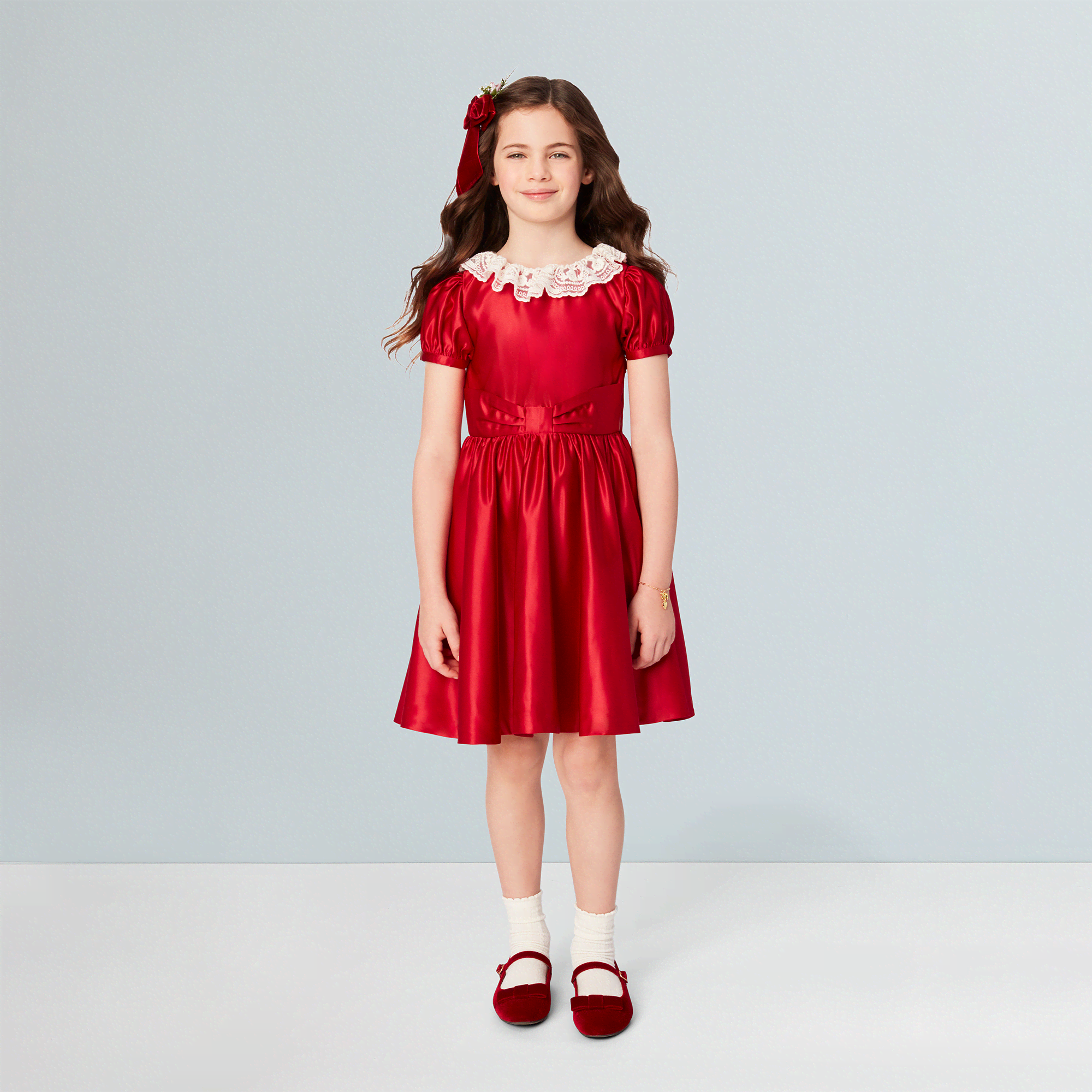 American Girl® x Janie and Jack Holly-Red Party Dress for Girls