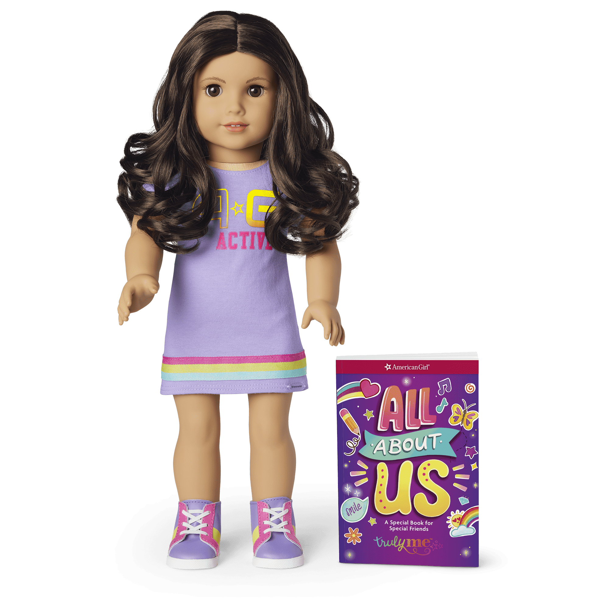 Truly Me 18 inch Doll 121 with curly dark brown hair