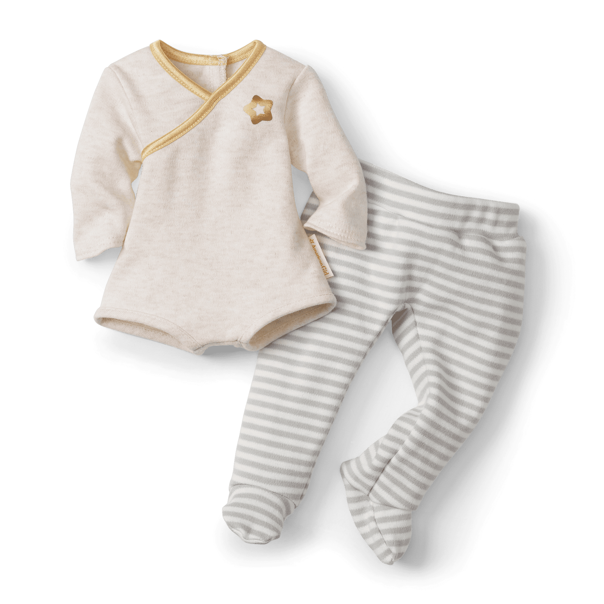 Bitty Baby® Doll #4 with black hair in Cloud Gray