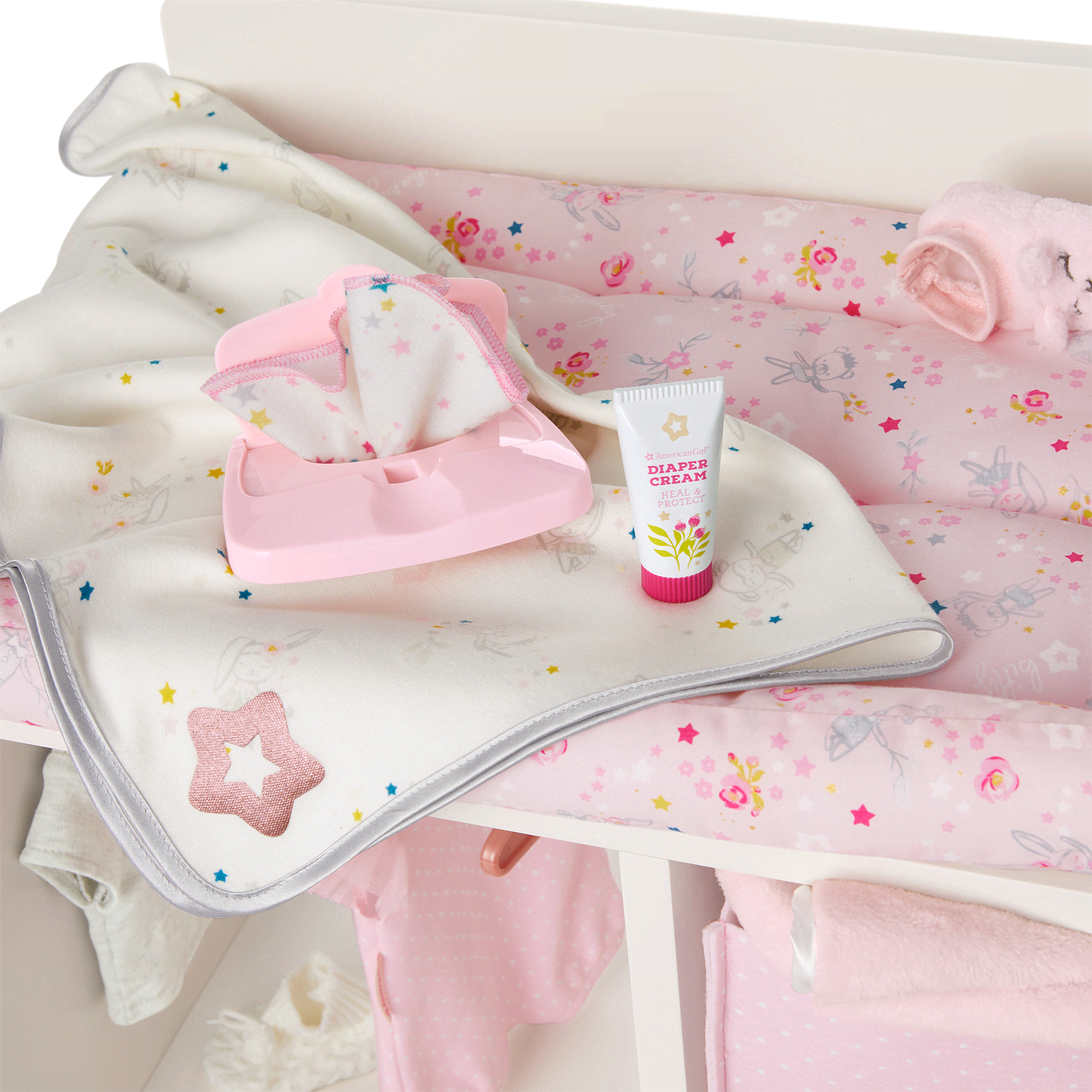 Dots & Blooms Changing Table with Storage