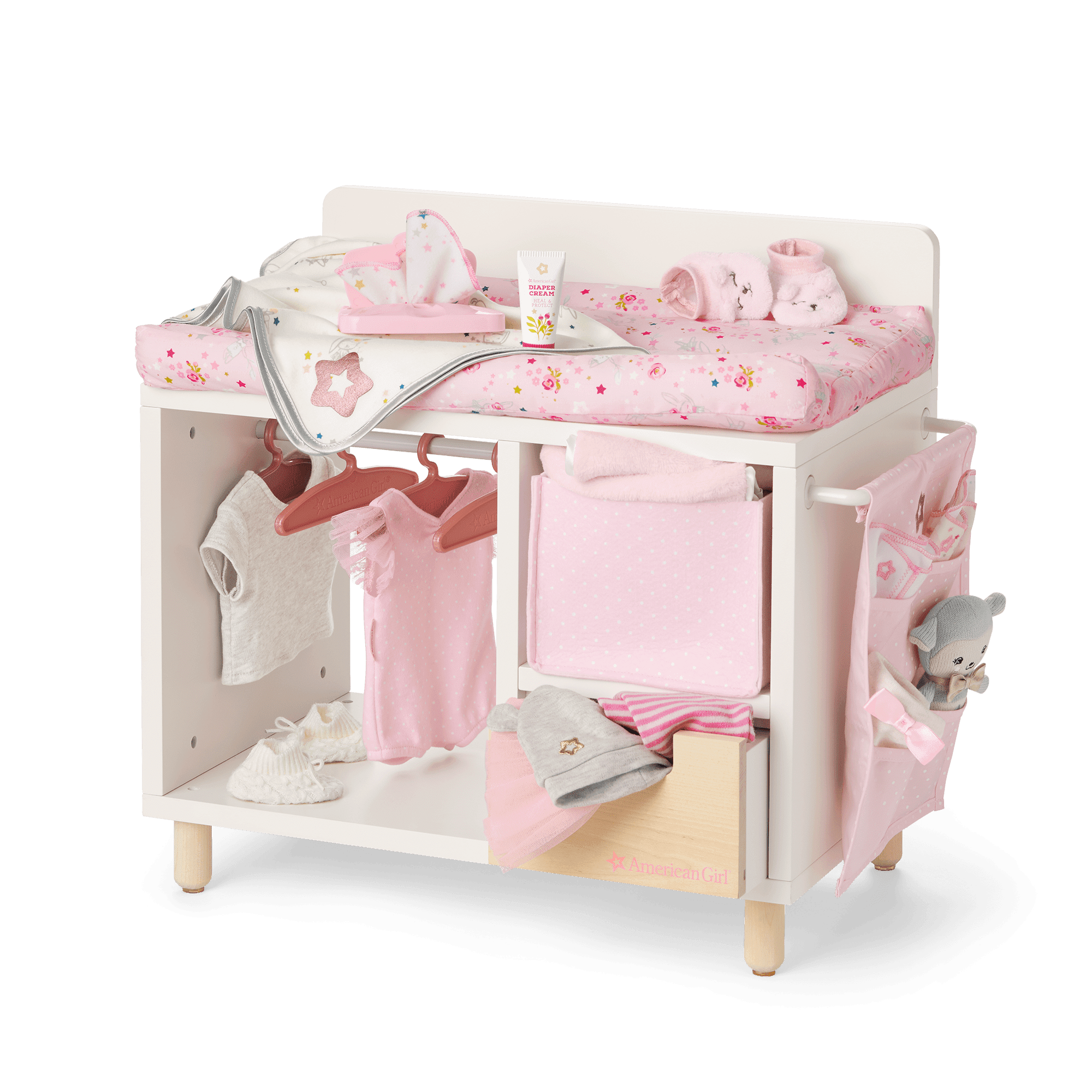 Dots Blooms Changing Table with Storage