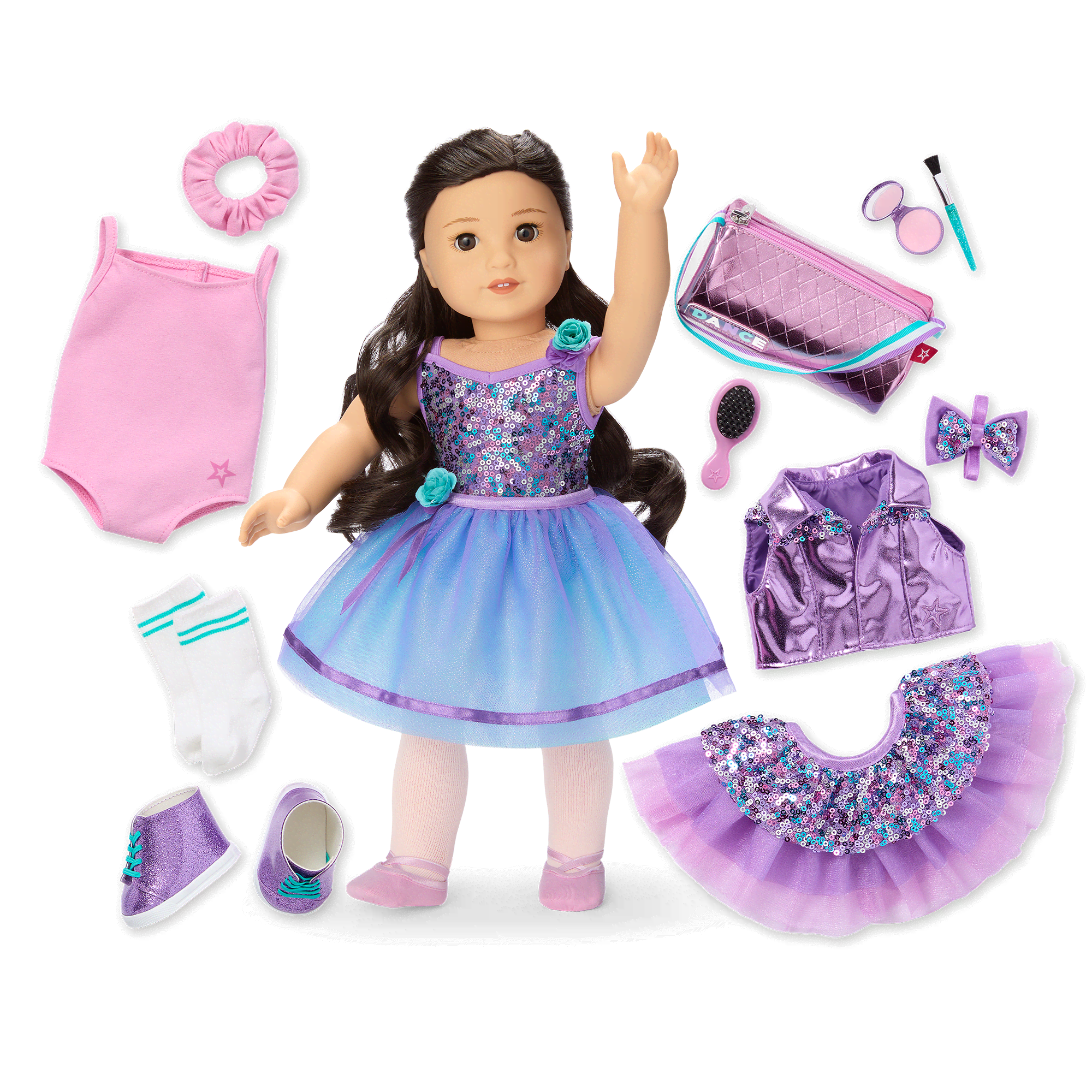 Truly Me™ #111 18-inch Doll & Practice-to-Performance Dance Set