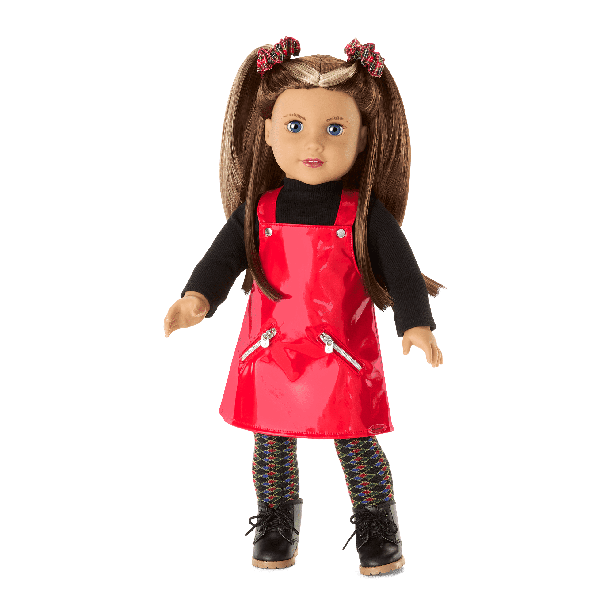 Nicki’s™ Red Vinyl Jumper Outfit for 18-inch Dolls (Historical Characters)