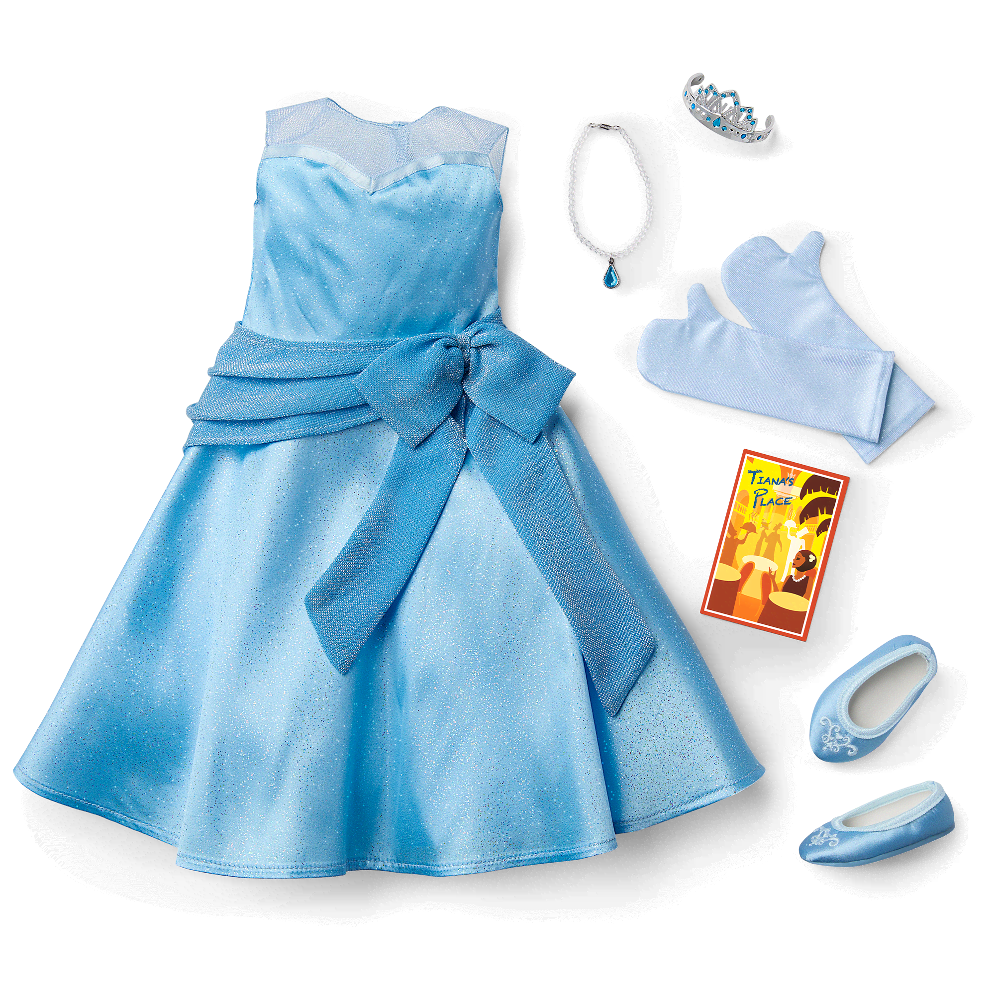American Girl Disney Princess Tiana Evening Star Dress & Accessories for 18-inch Dolls American Girl Disney Princess Tiana Evening Star Dress & Accessories for 18-inch Dolls