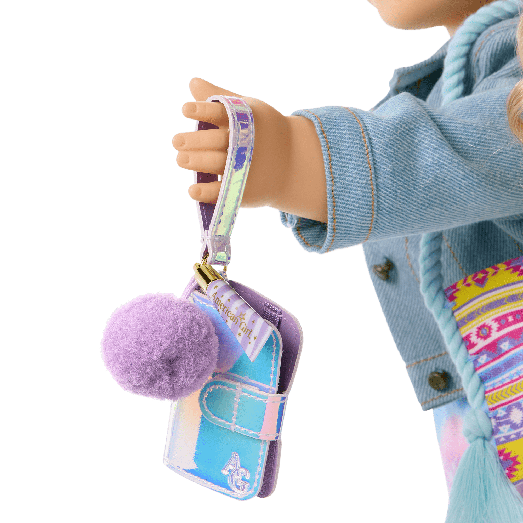 Purple Pom Phone Accessories for Dolls American Girl