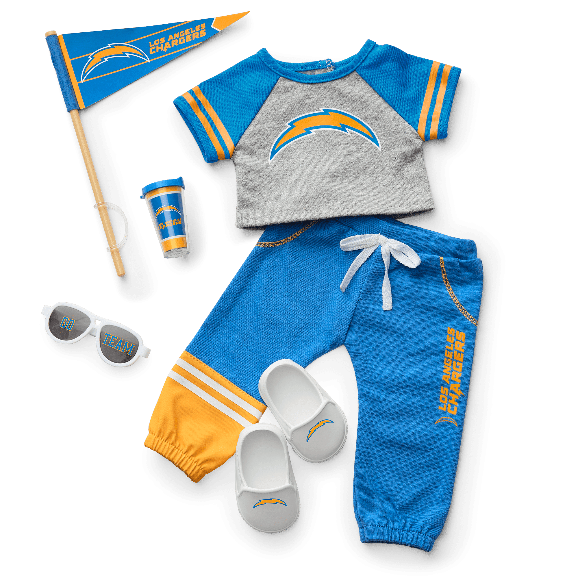 American Girl® x NFL Los Angeles Chargers Fan Outfit & Accessories for 18-inch Dolls