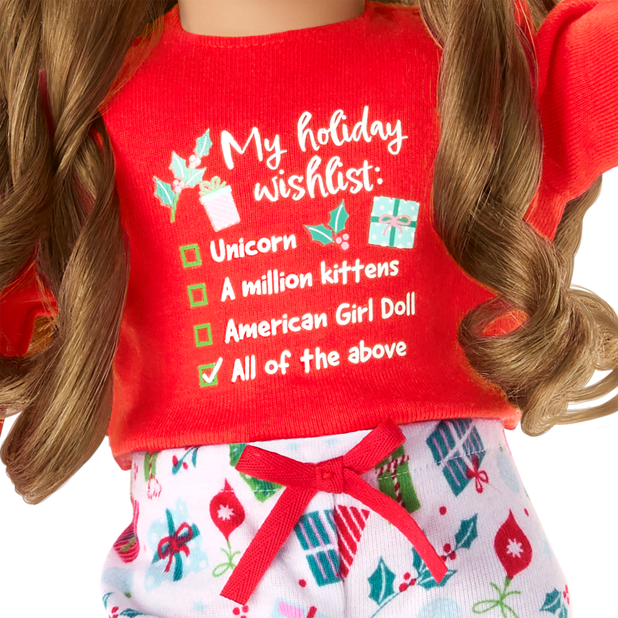 Holiday Wish List PJs for 18-inch Dolls