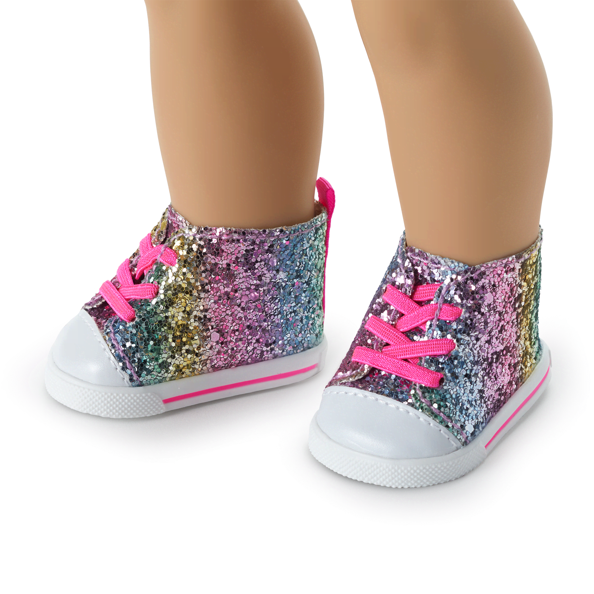 Rainbow Glitter High Tops for 18 inch Dolls American Girl