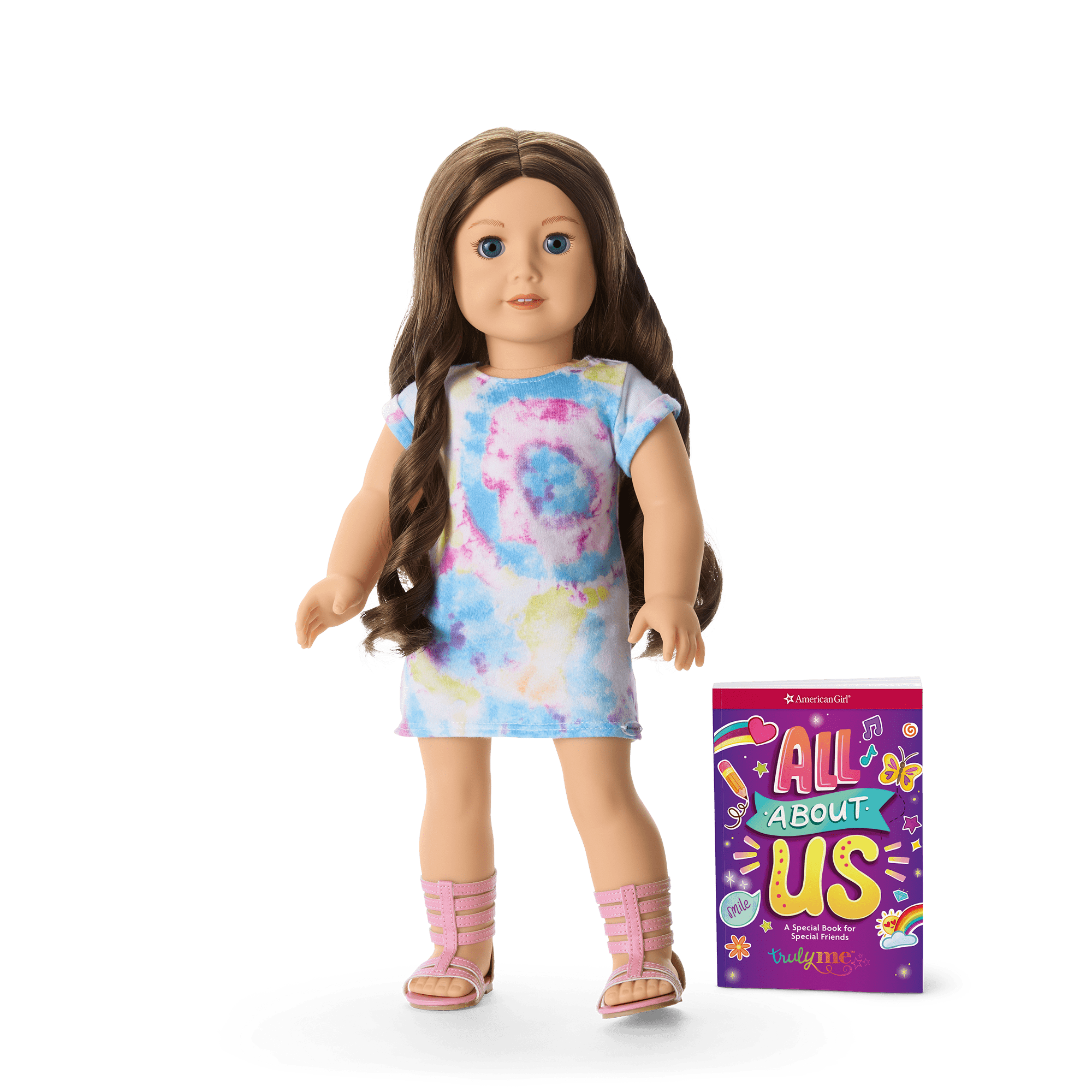 18 inch doll brown hair blue eyes sales