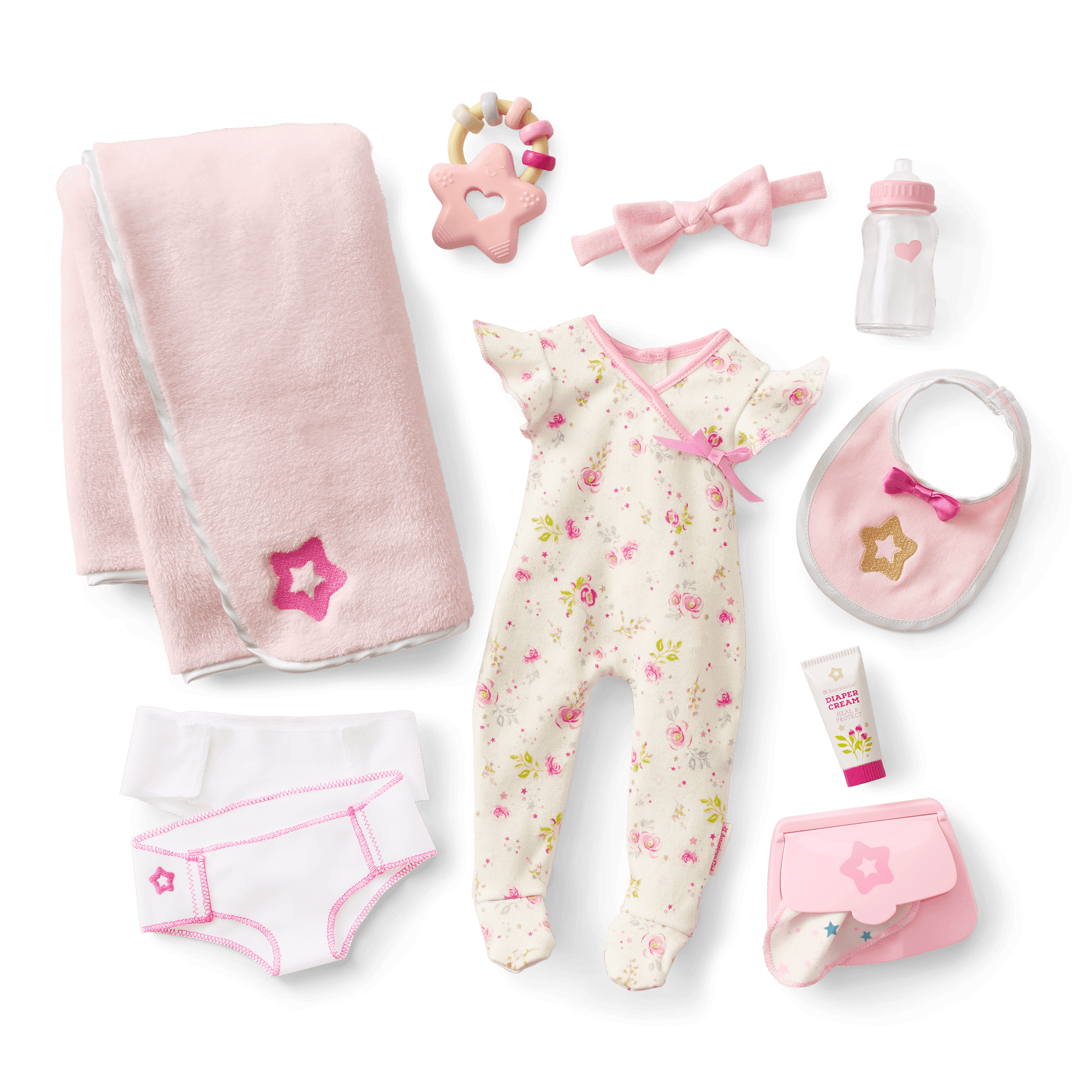 Bitty Baby® Doll #6 with red hair Care & Play Set